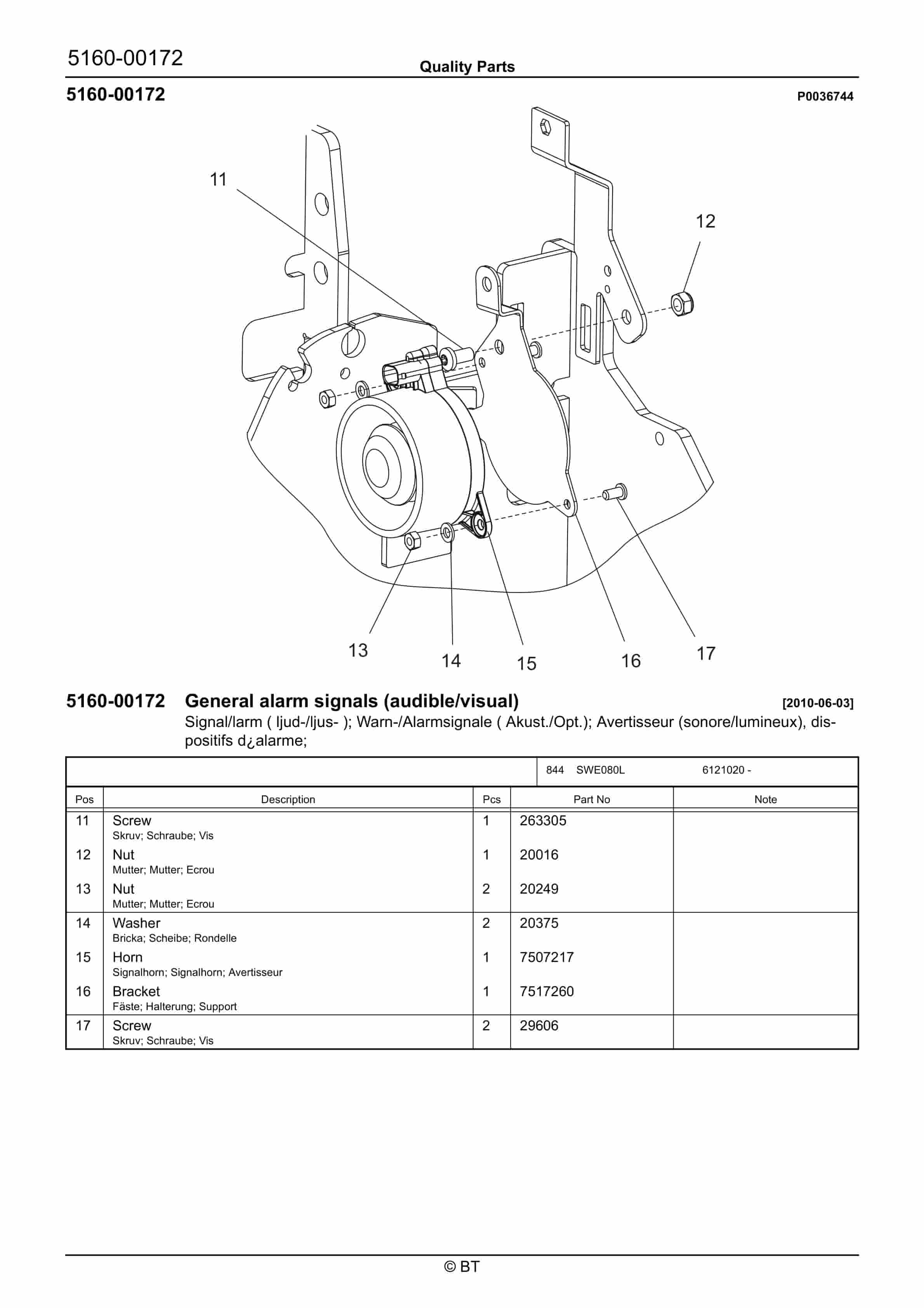 BT SWE080L Quality Parts 7520189 2 BT SWE080L Quality Parts 7520189 - Image 2