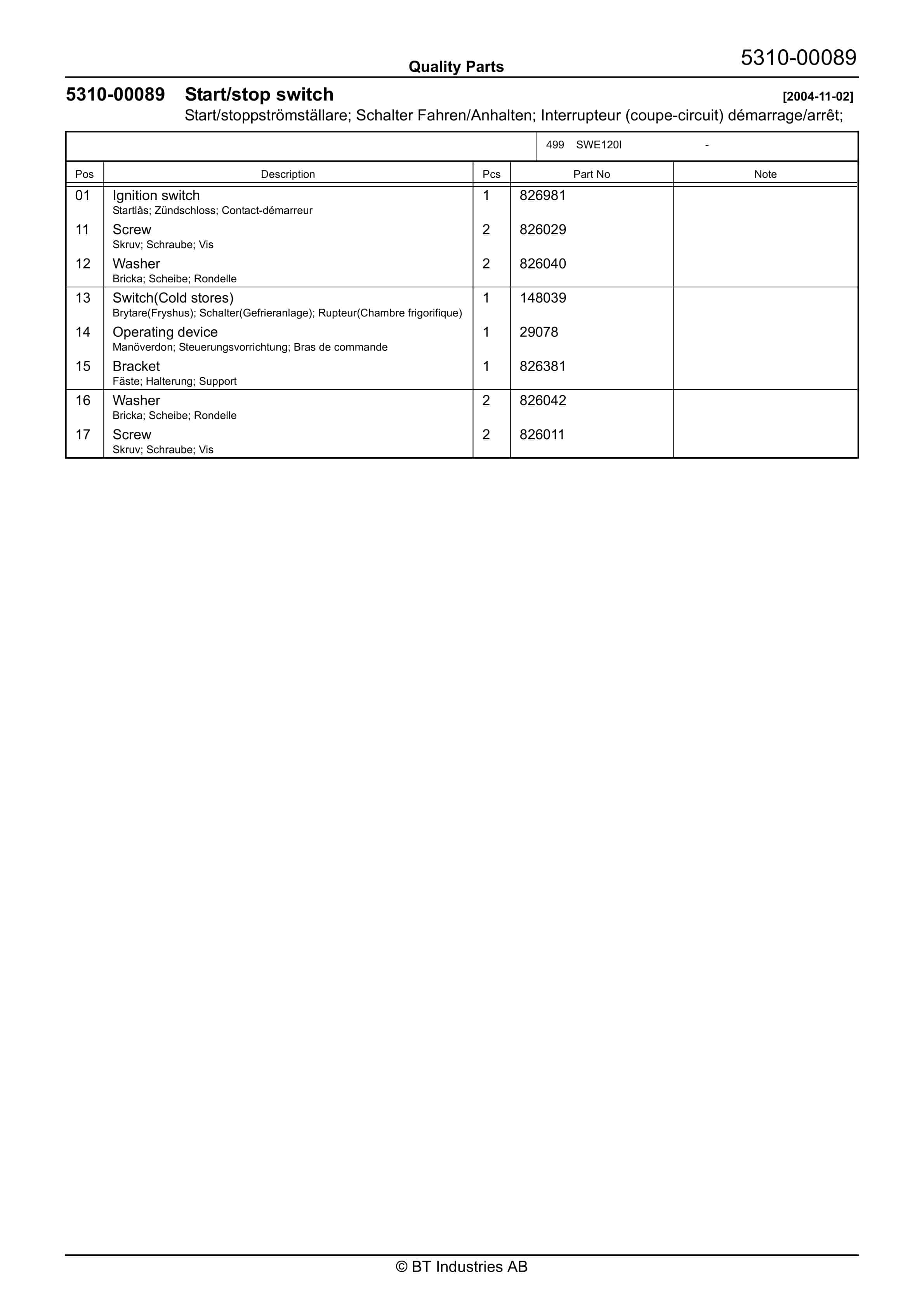 BT SWE120I - Counter Balance Quality Parts 844734 4 BT SWE120I - Counter Balance Quality Parts 844734 - Image 4