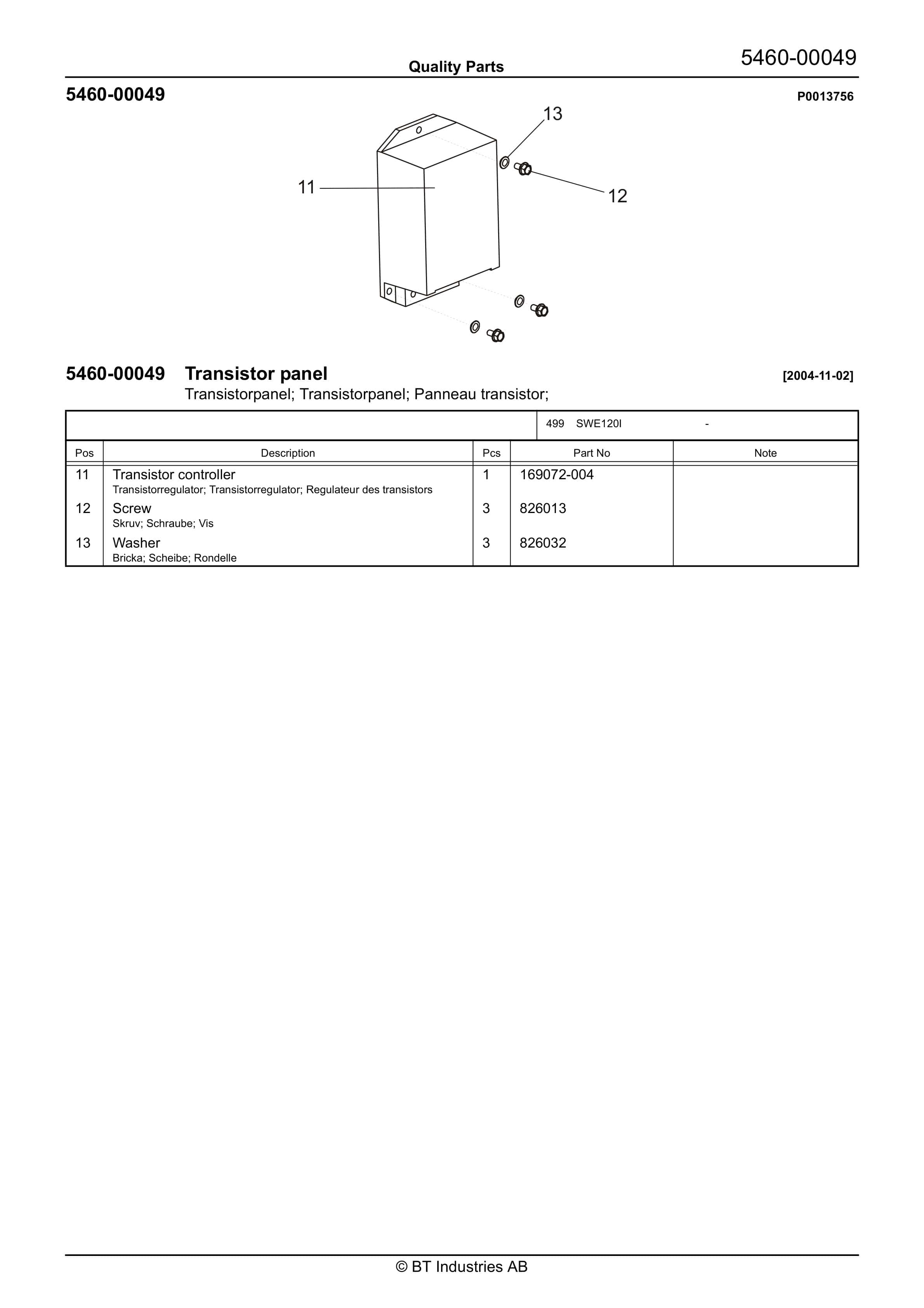 BT SWE120I - Counter Balance Quality Parts 844734 5 BT SWE120I - Counter Balance Quality Parts 844734 - Image 5