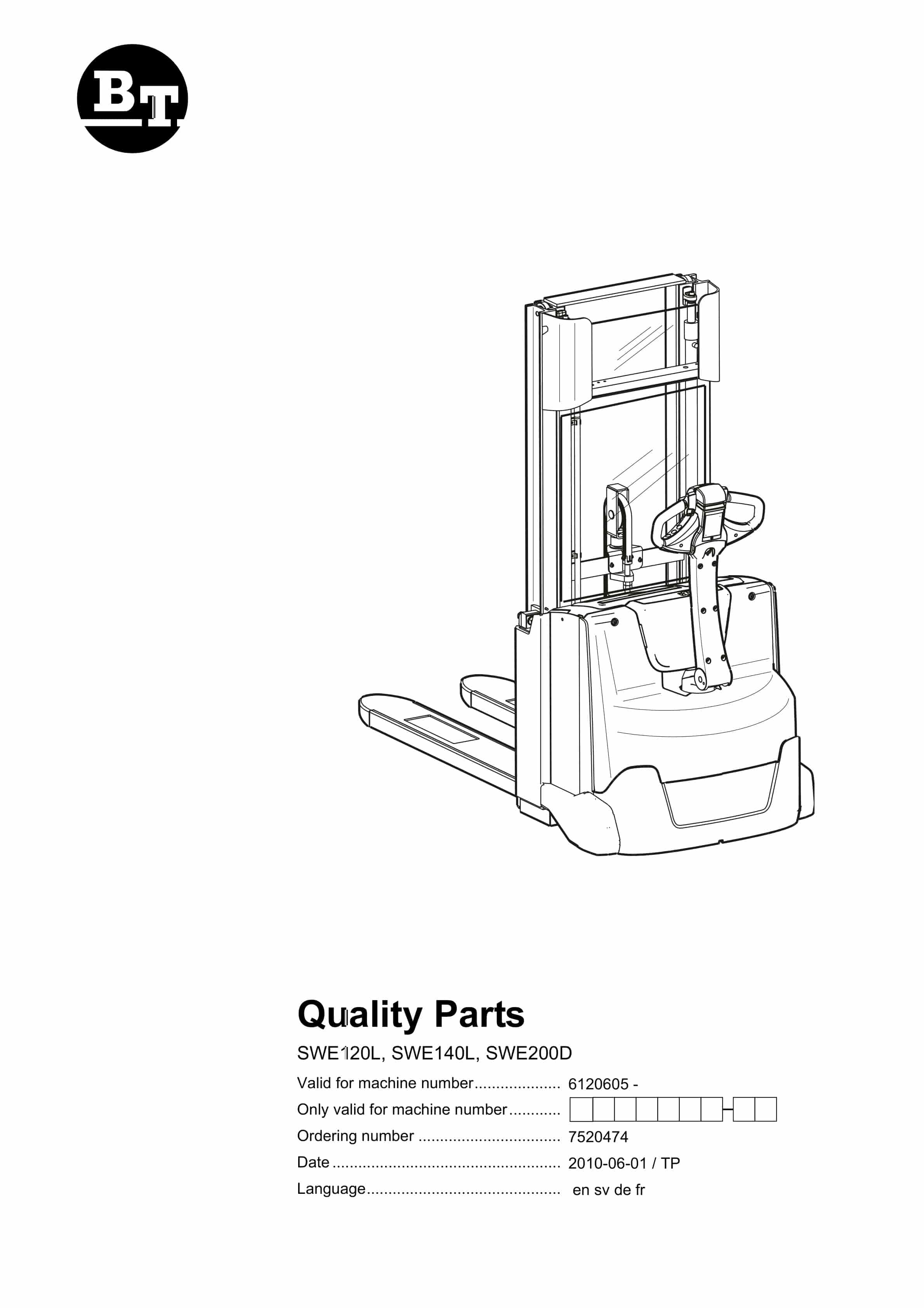 BT SWE120L, SWE140L, SWE200D Quality Parts 7520474