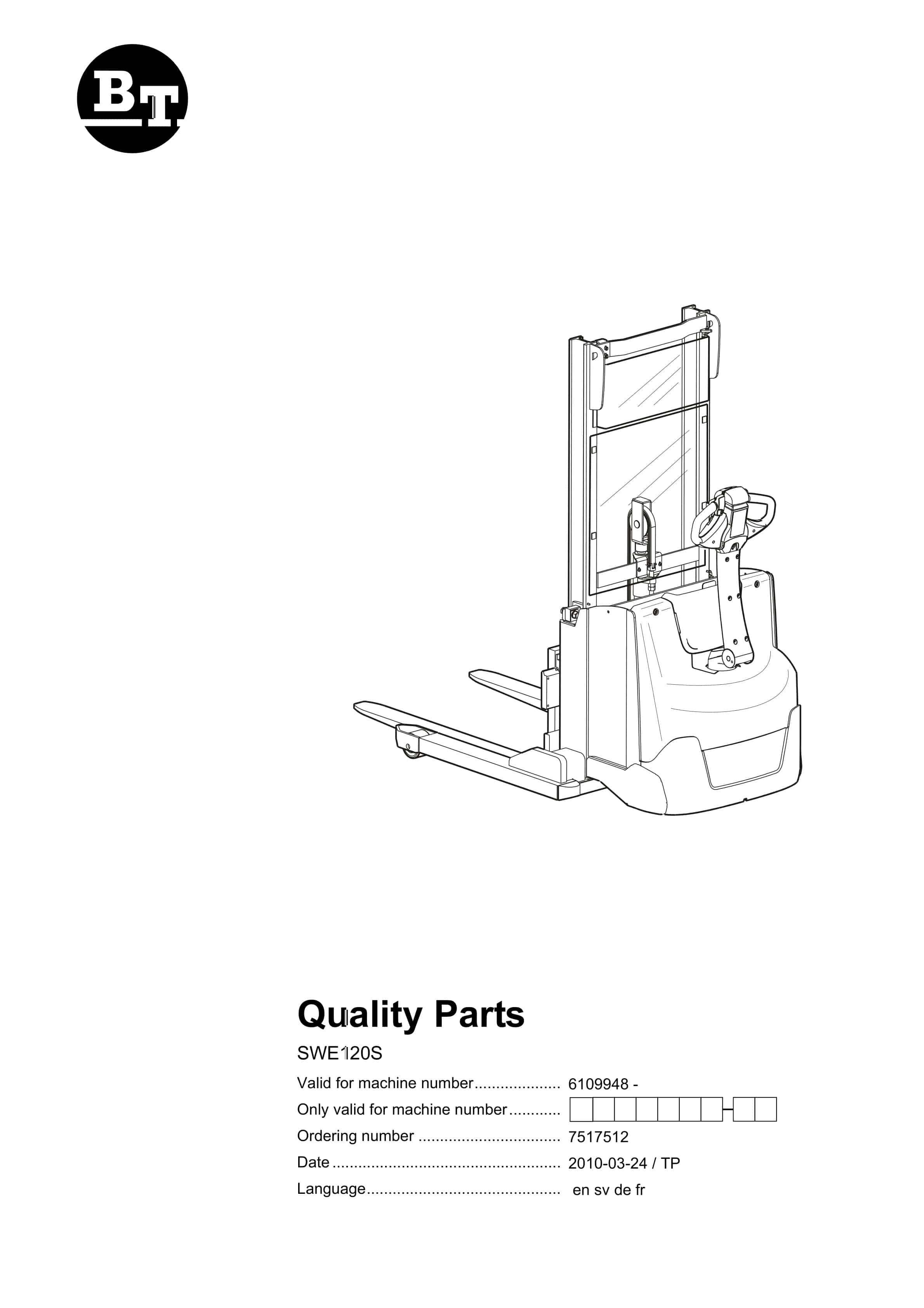 BT SWE120S Quality Parts 7517512 1 BT SWE120S Quality Parts 7517512