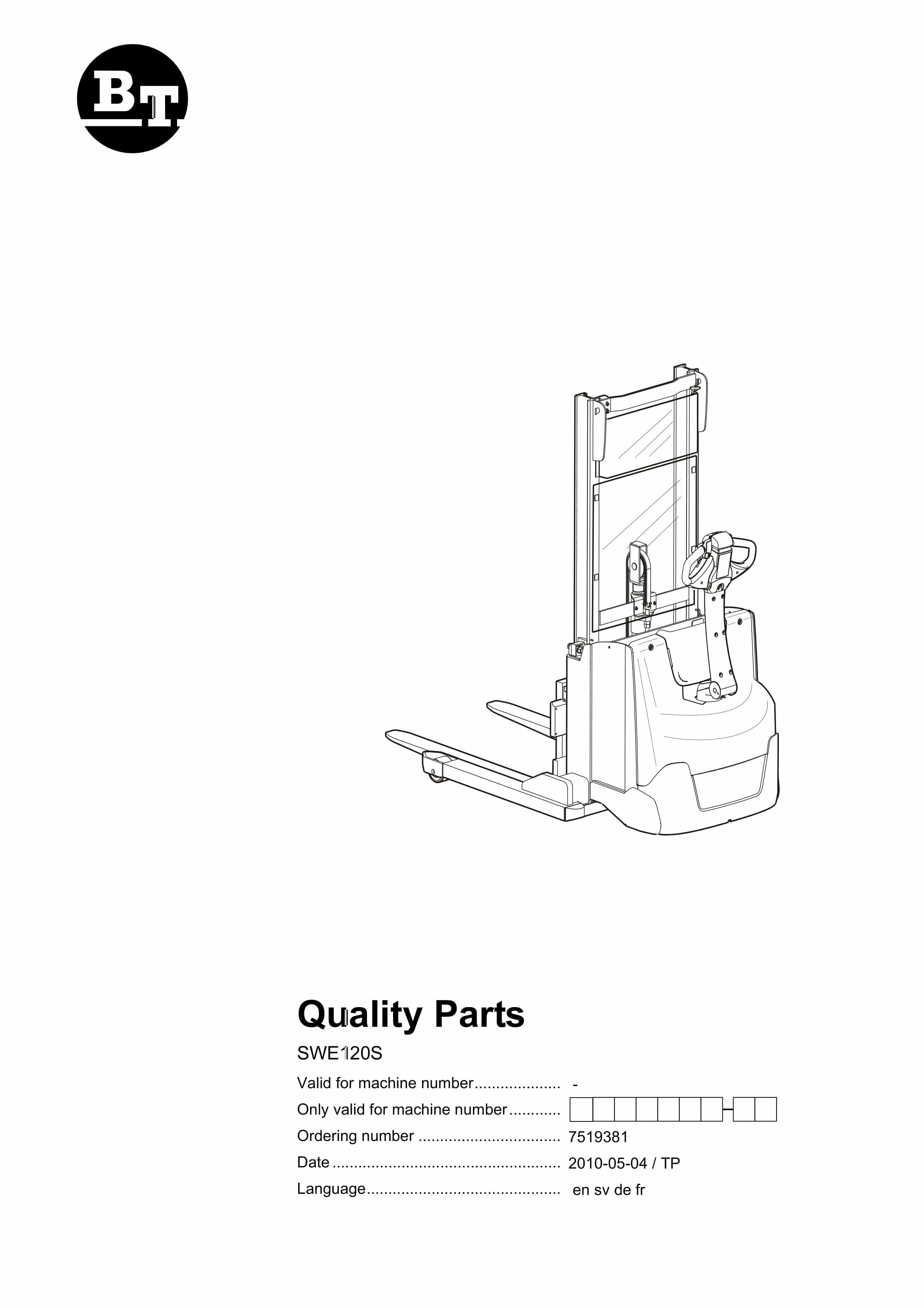 BT SWE120S Quality Parts 7519381
