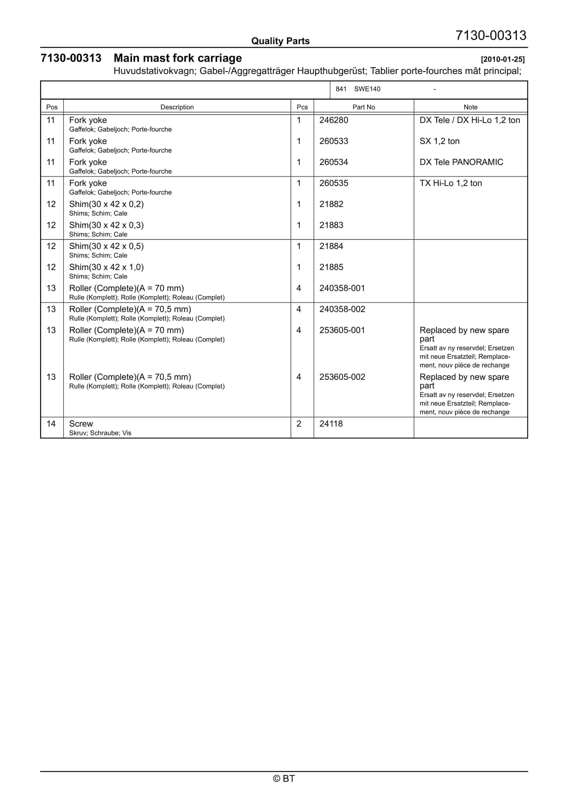 BT SWE140 Quality Parts 7518764 5 BT SWE140 Quality Parts 7518764 - Image 5