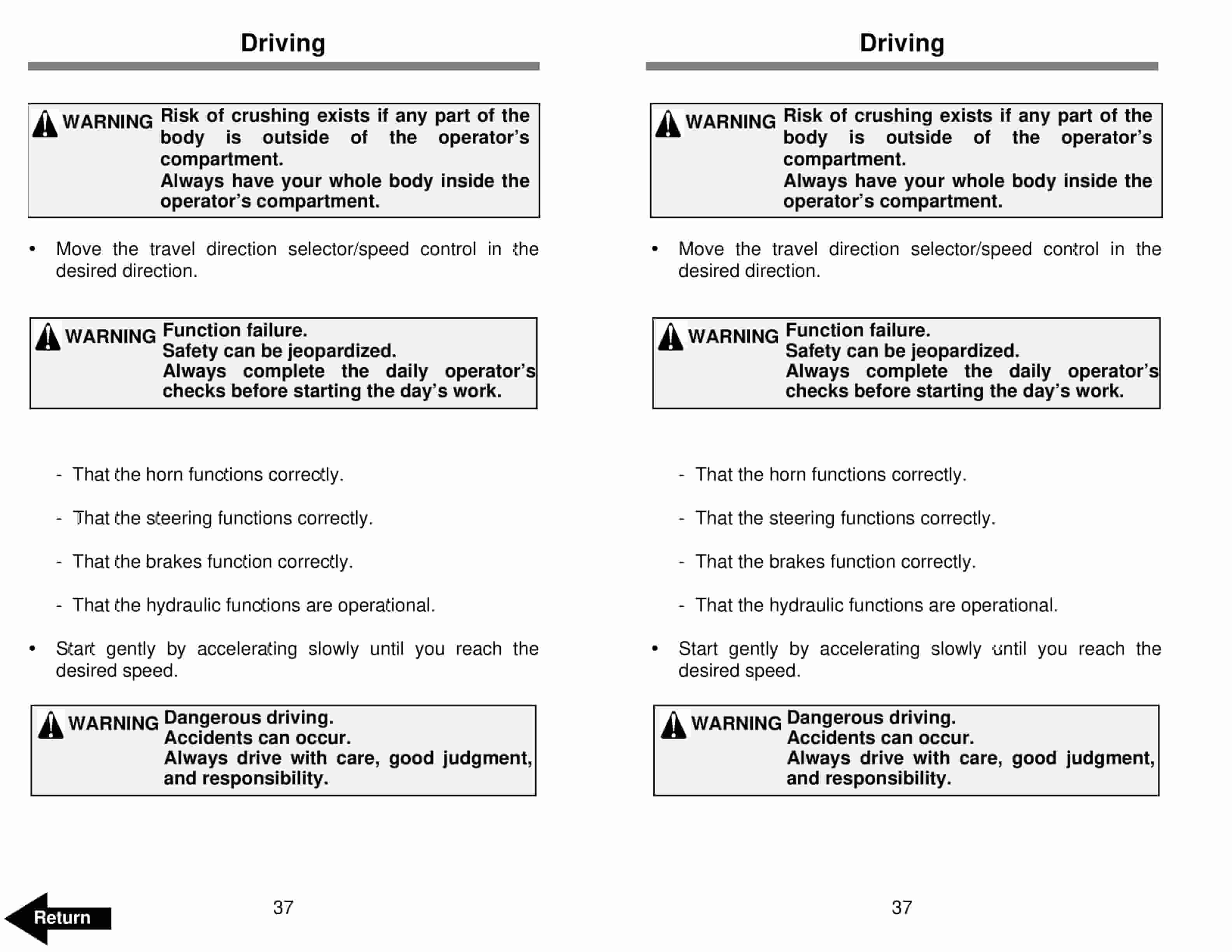 Alternative view of BT TMX Electric Tow Tractor Operator Manual 303045-003