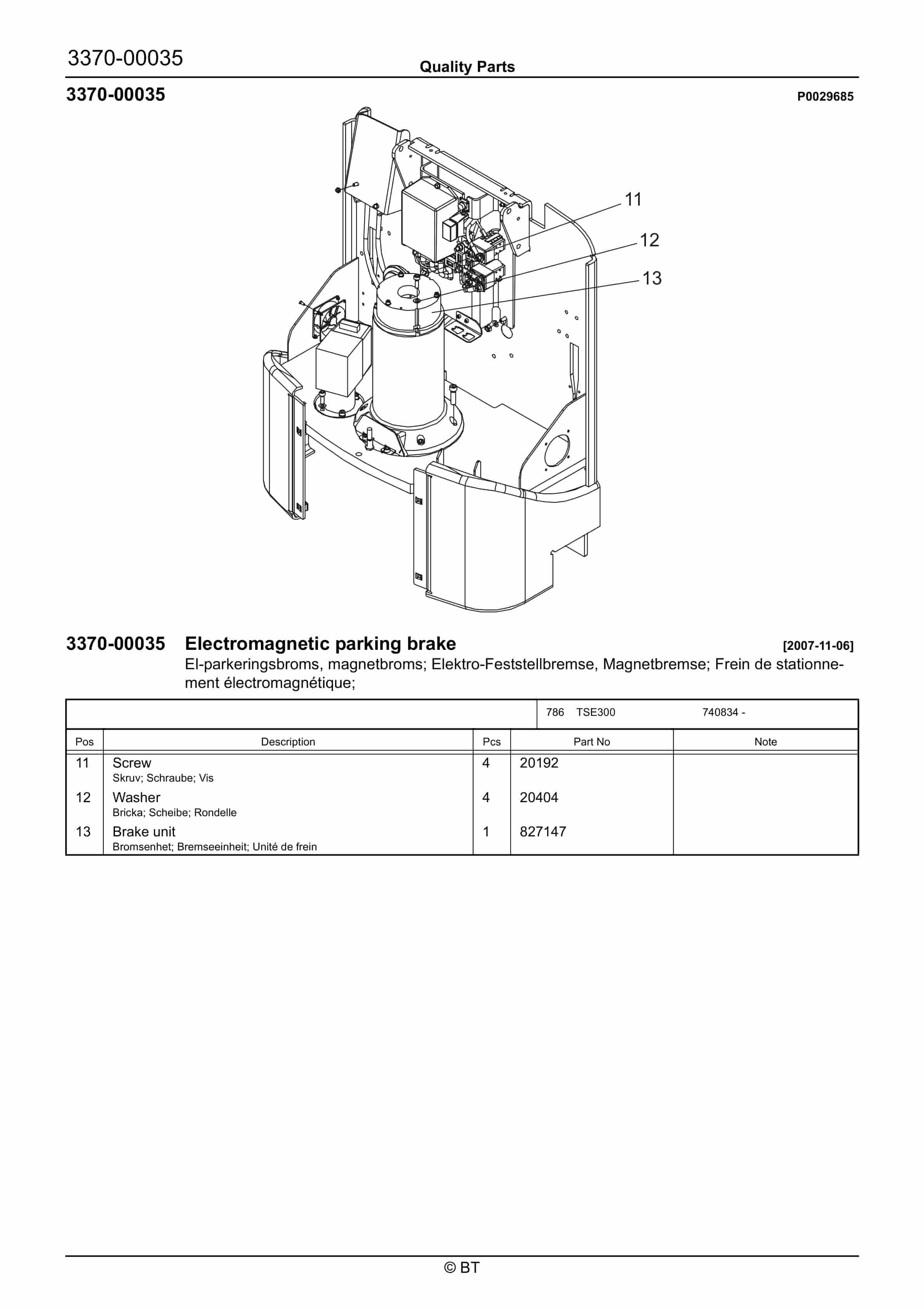 BT TSE300 Quality Parts 7501271 2 BT TSE300 Quality Parts 7501271 - Image 2