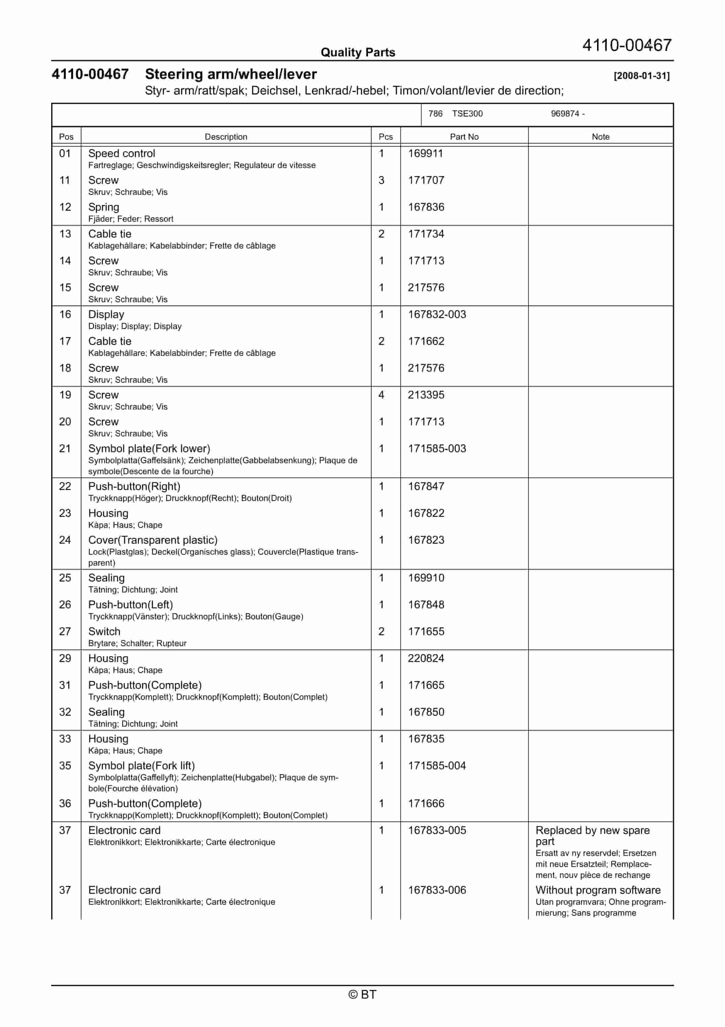 BT TSE300 Quality Parts 7501271 3 BT TSE300 Quality Parts 7501271 - Image 3