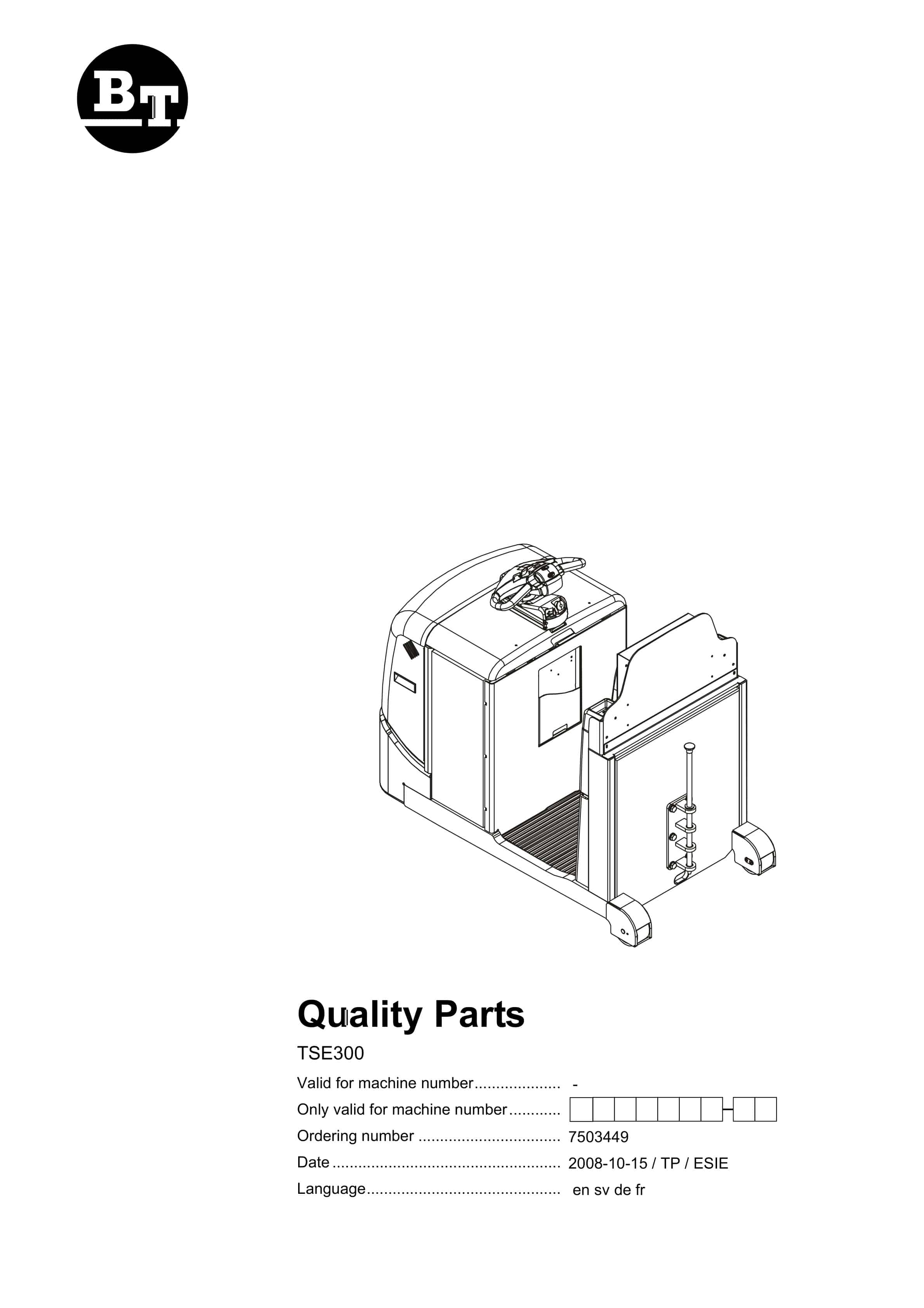 BT TSE300 Quality Parts 7503449