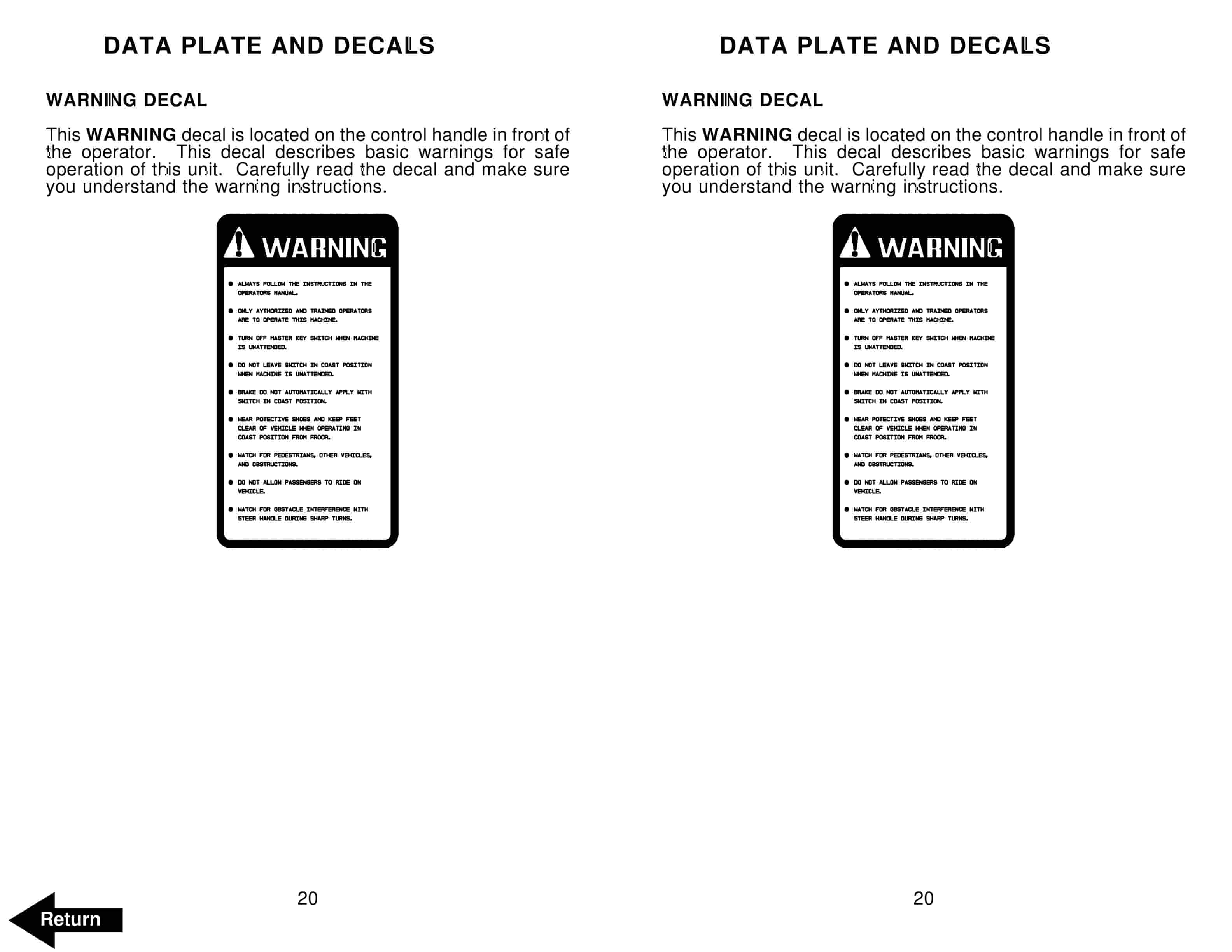 Alternative view of BT TT-70 Electric Tow Tractor Operator Manual 300408-002