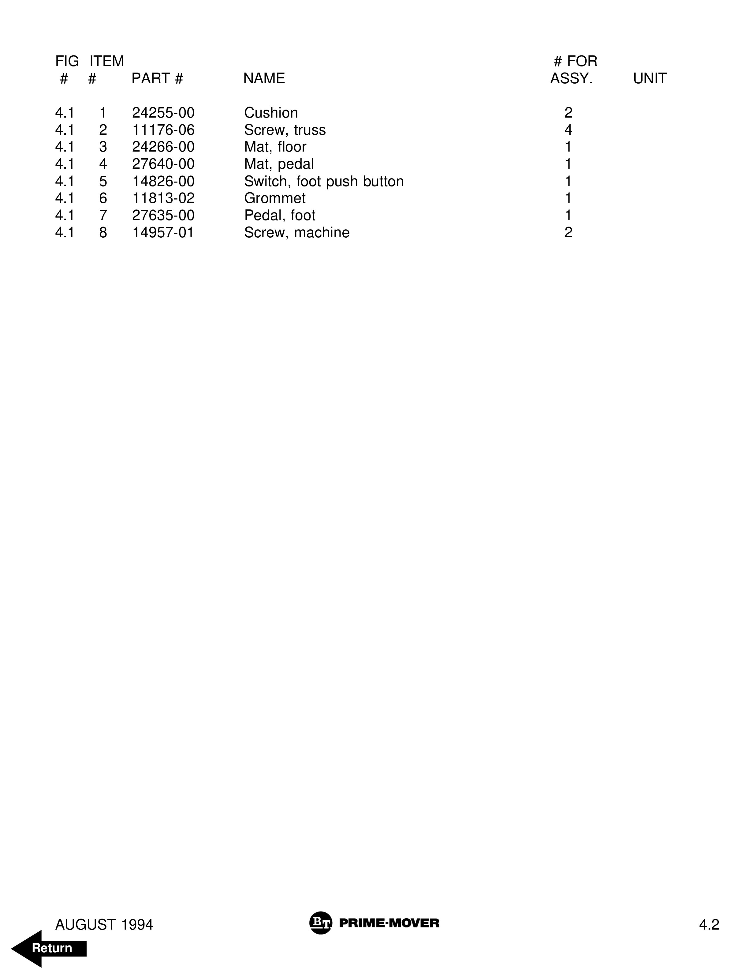 BT TT-70 Electric Tow Tractor Parts Manual 300409-004 4 BT TT-70 Electric Tow Tractor Parts Manual 300409-004 - Image 4