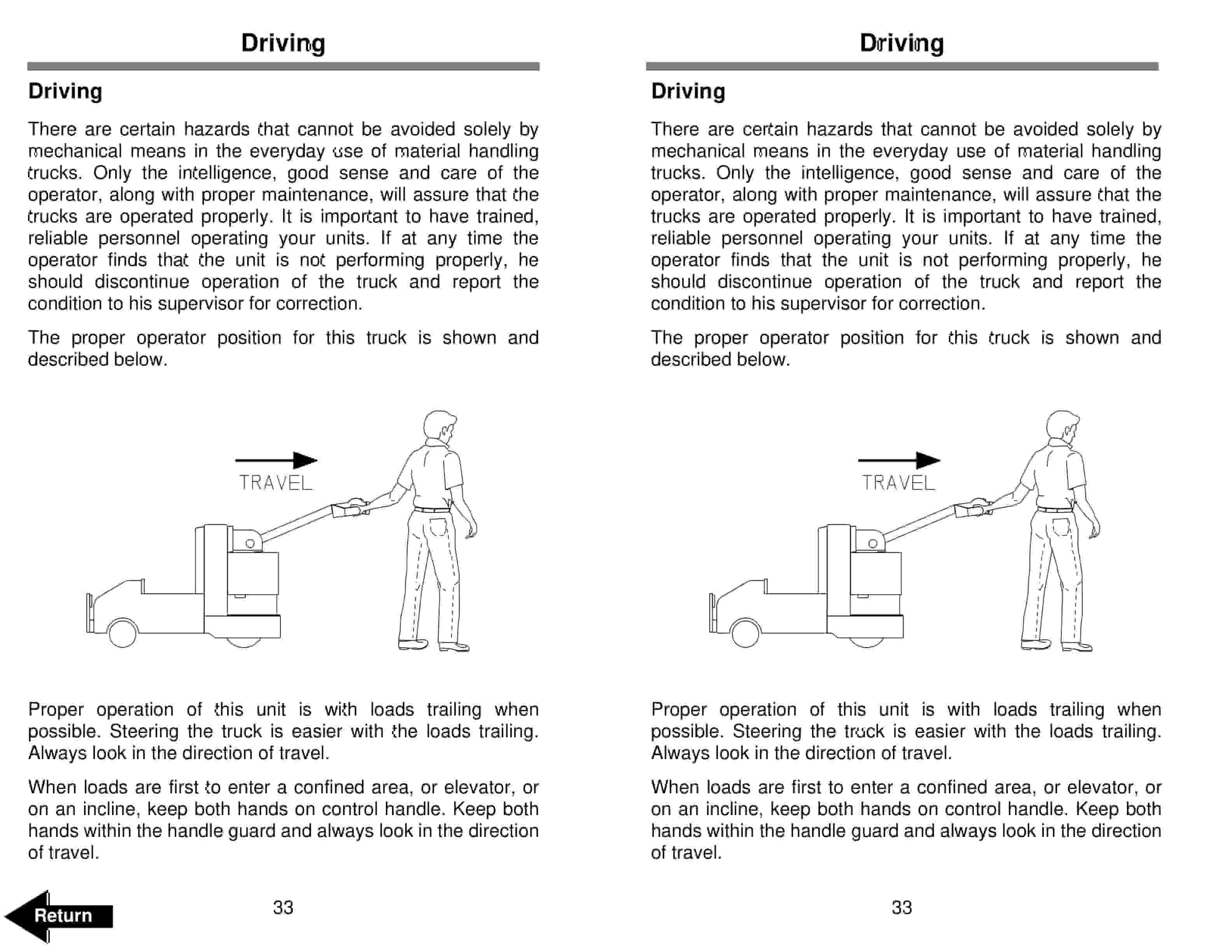 Alternative view of BT TWX Electric Walkie Tow Tractor Operator Manual 307798-000