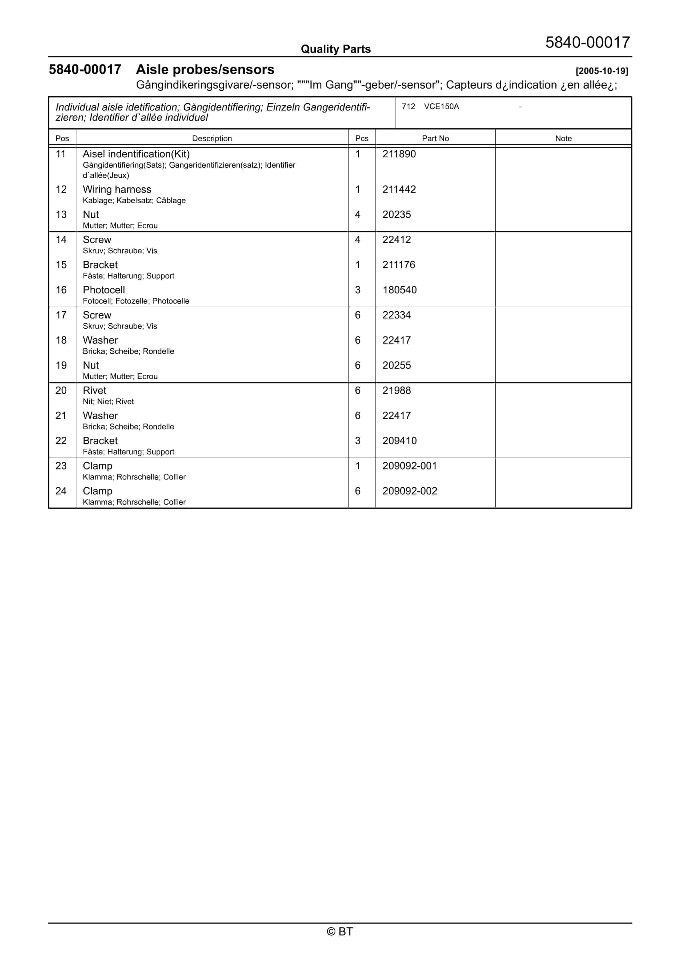 BT VCE150A Quality Parts 7511969 2 BT VCE150A Quality Parts 7511969 - Image 2