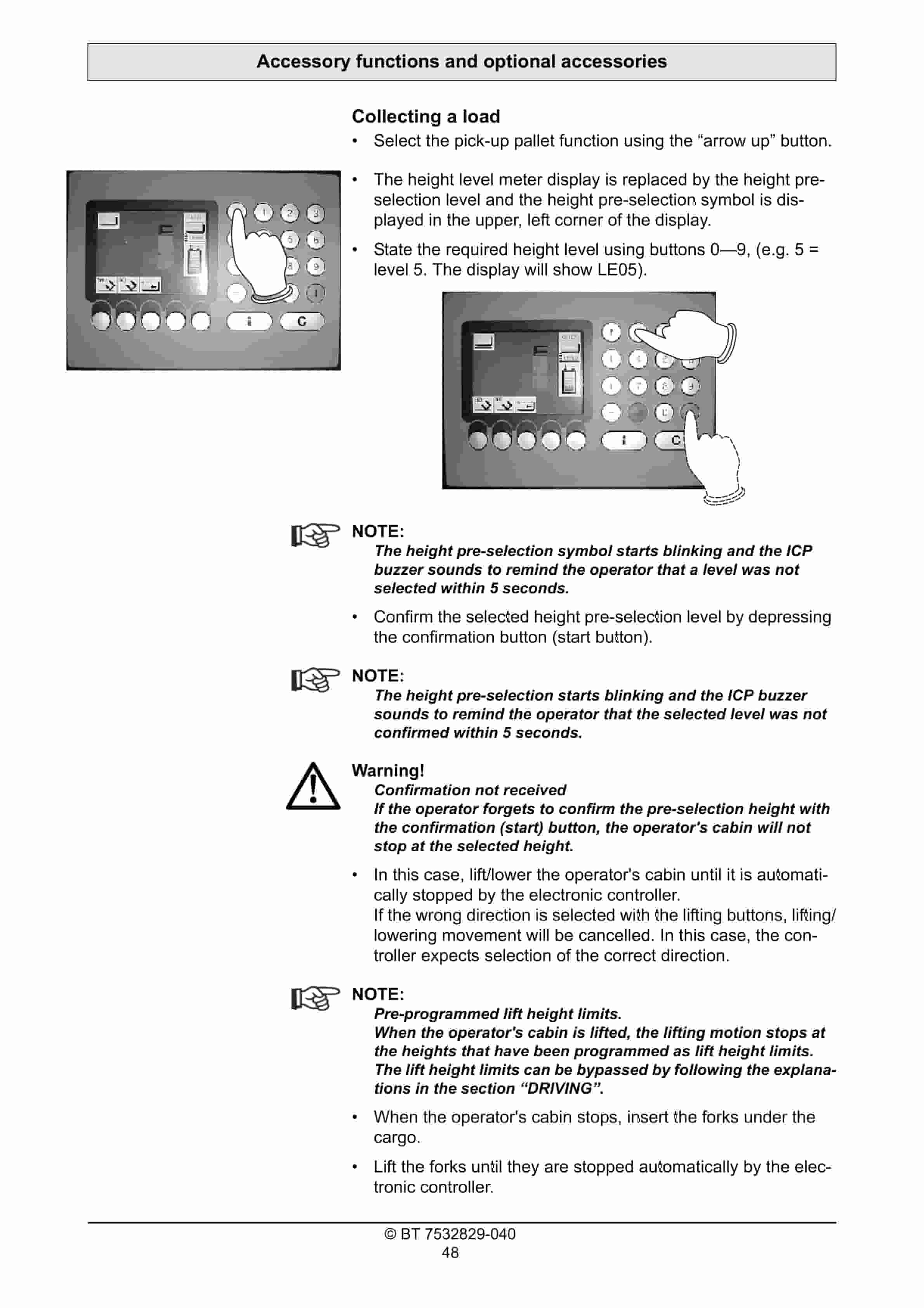 Alternative view of BT VCE150A, VCE150AC Operator Manual 7532829-040