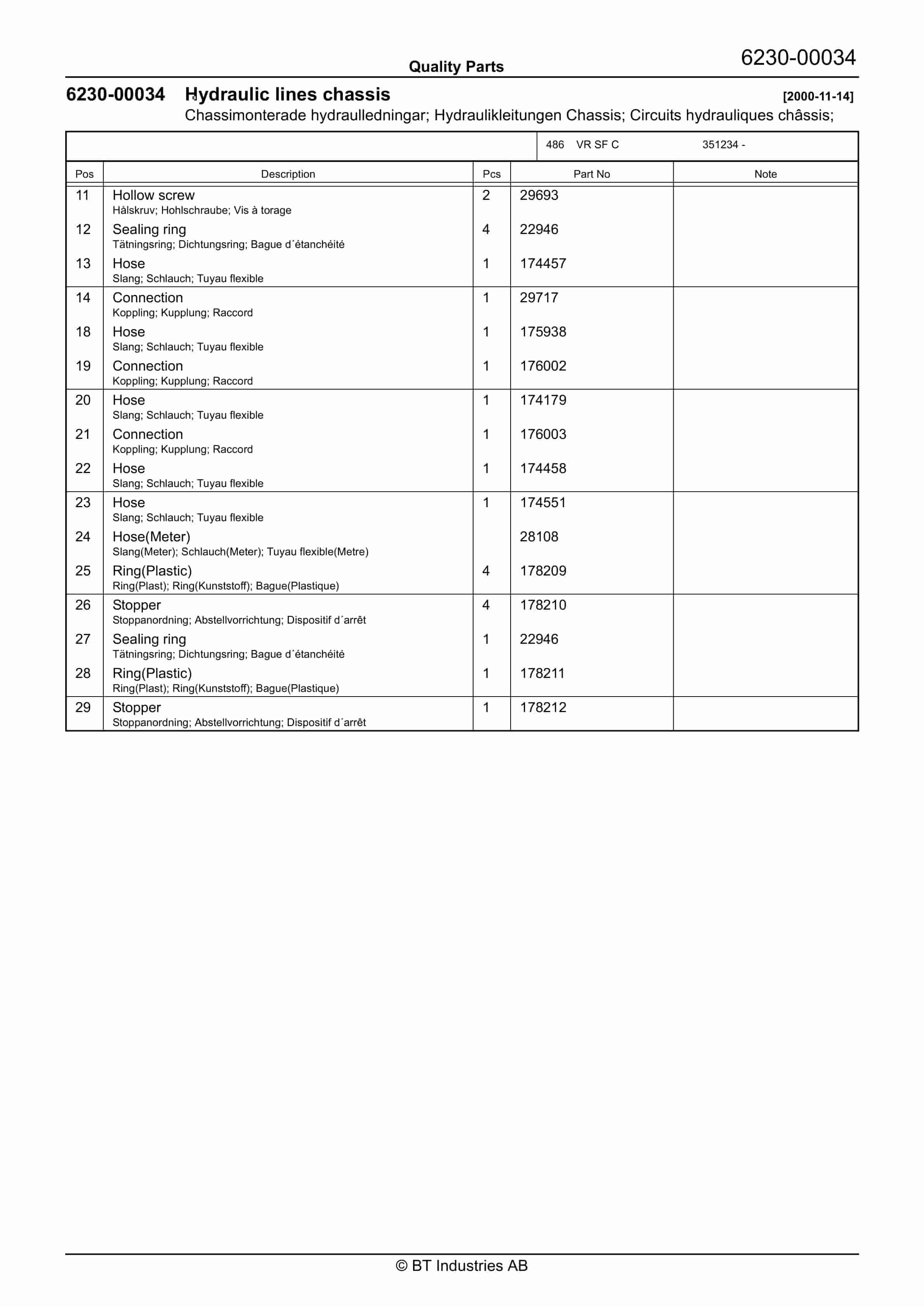 BT VR SF C Quality Parts 237871 3 BT VR SF C Quality Parts 237871 - Image 3