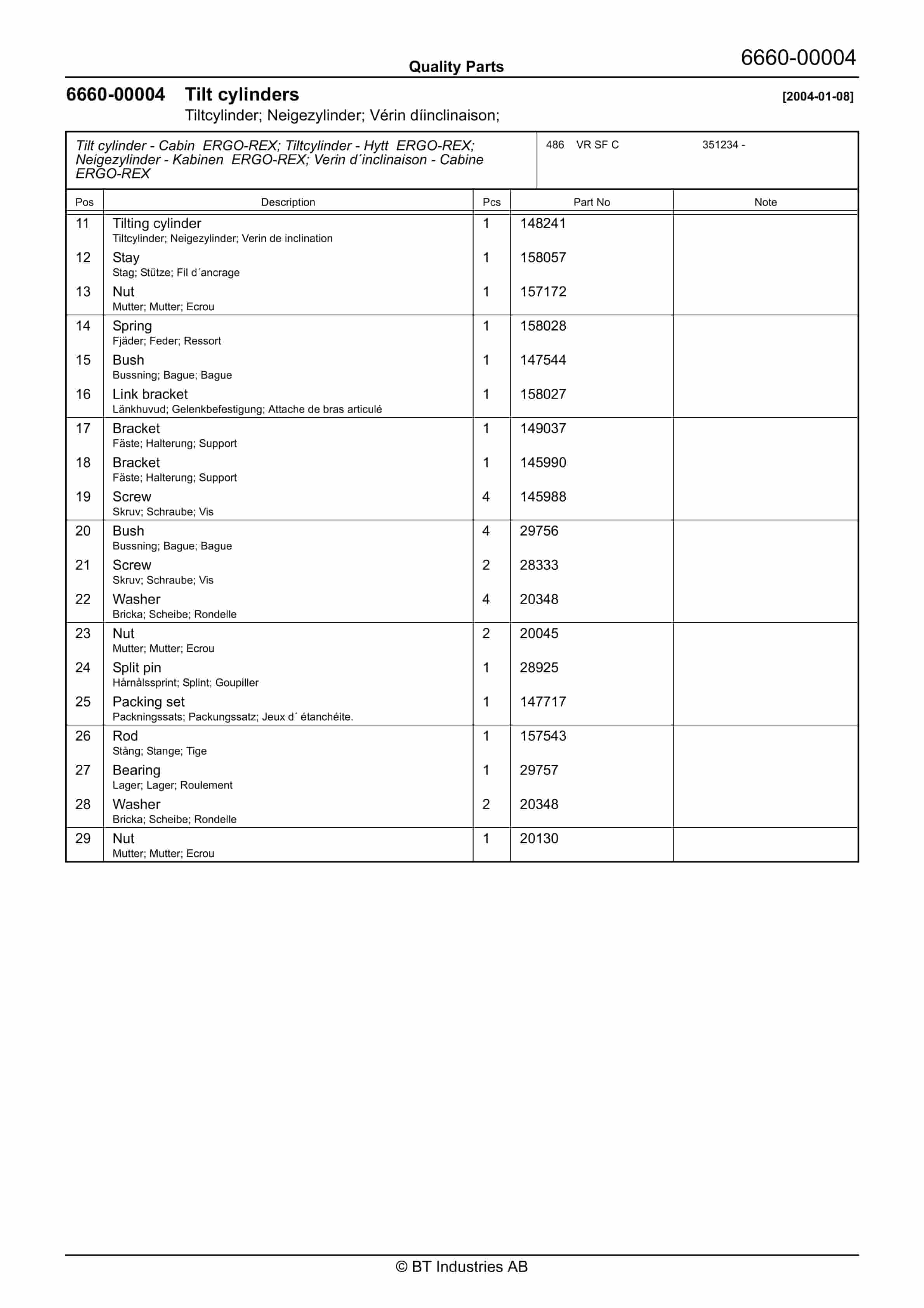 BT VR SF C Quality Parts 237871 4 BT VR SF C Quality Parts 237871 - Image 4