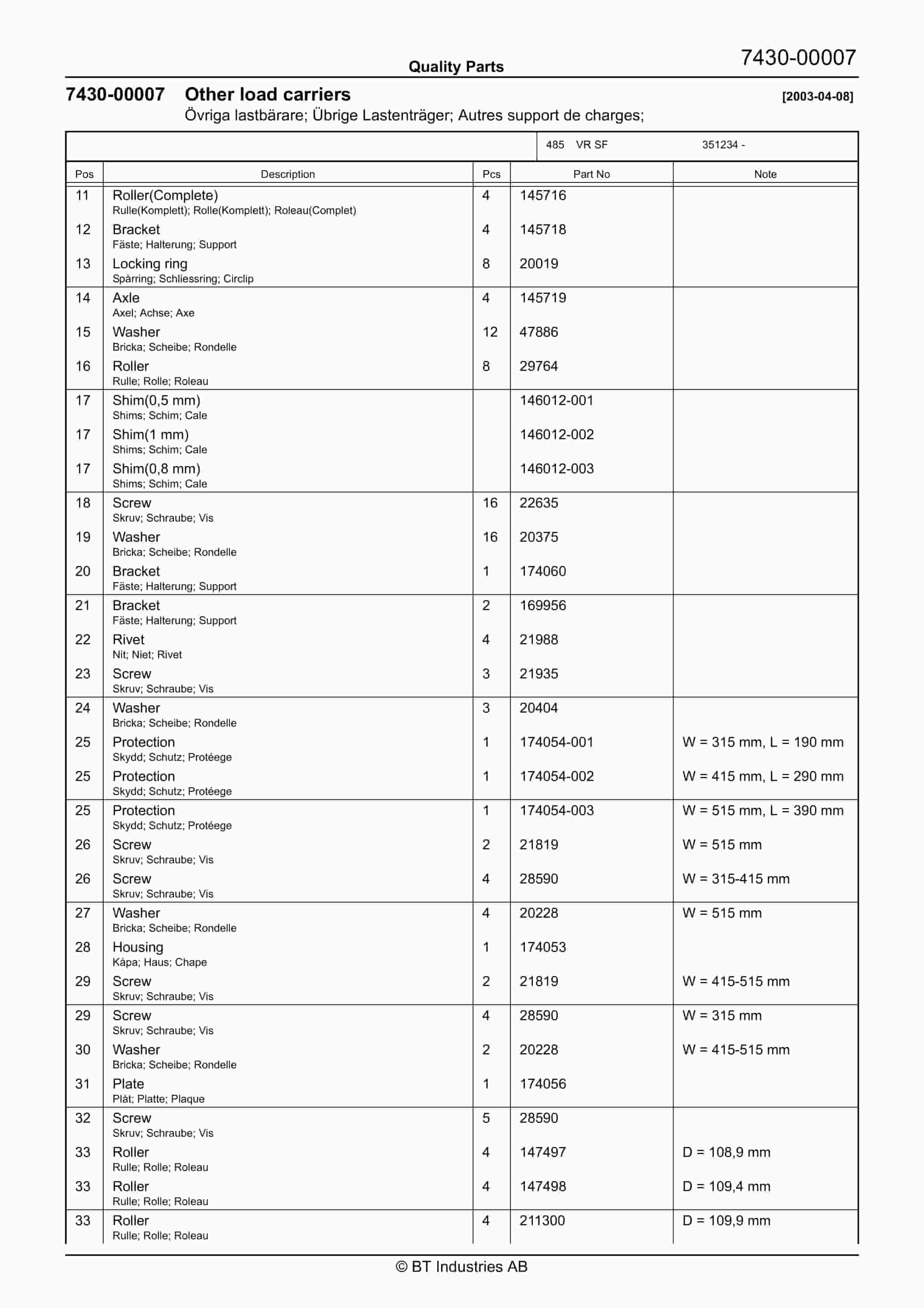 BT VR SF Quality Parts 226844 5 BT VR SF Quality Parts 226844 - Image 5