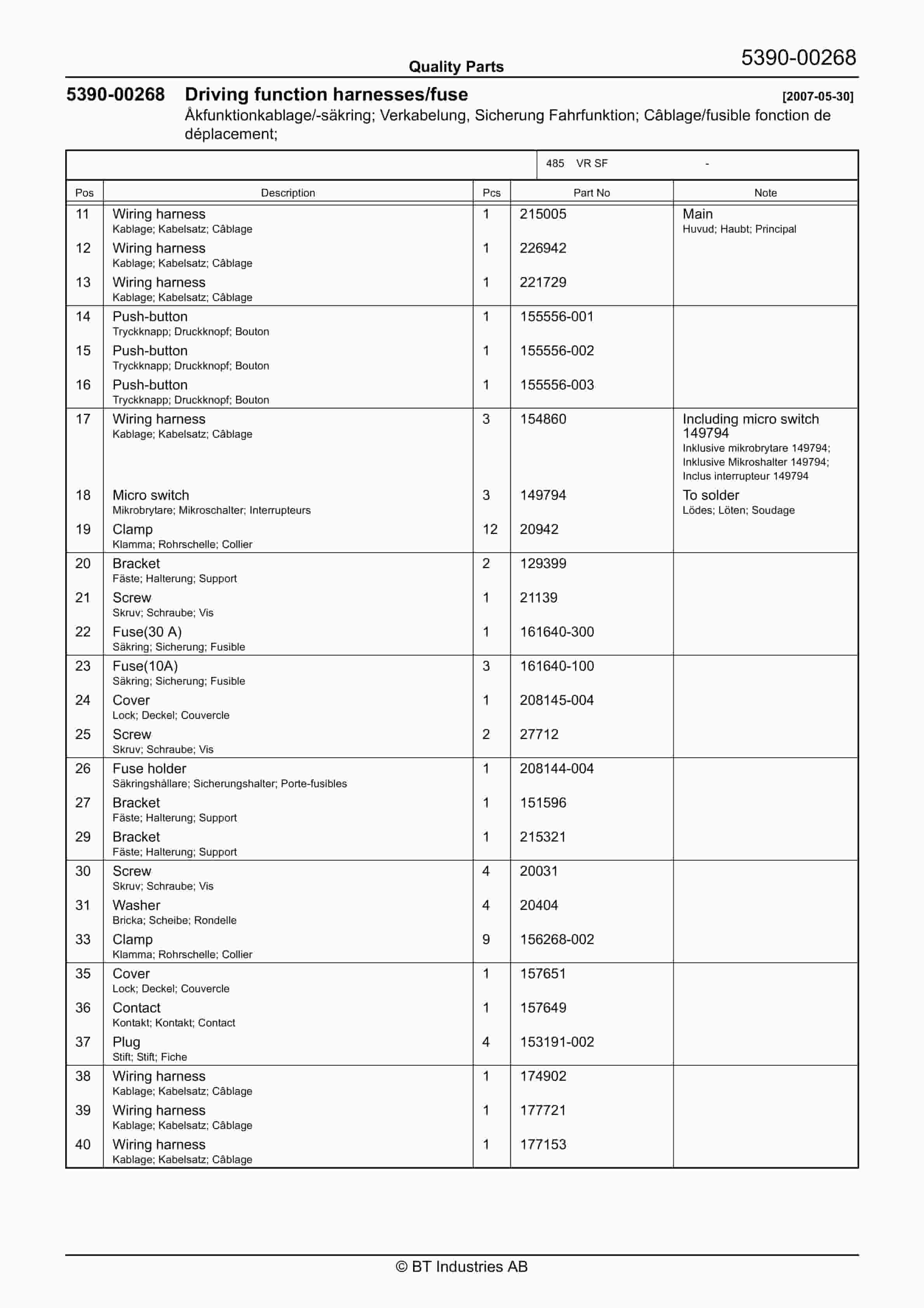BT VR SF Quality Parts 248250 2 BT VR SF Quality Parts 248250 - Image 2