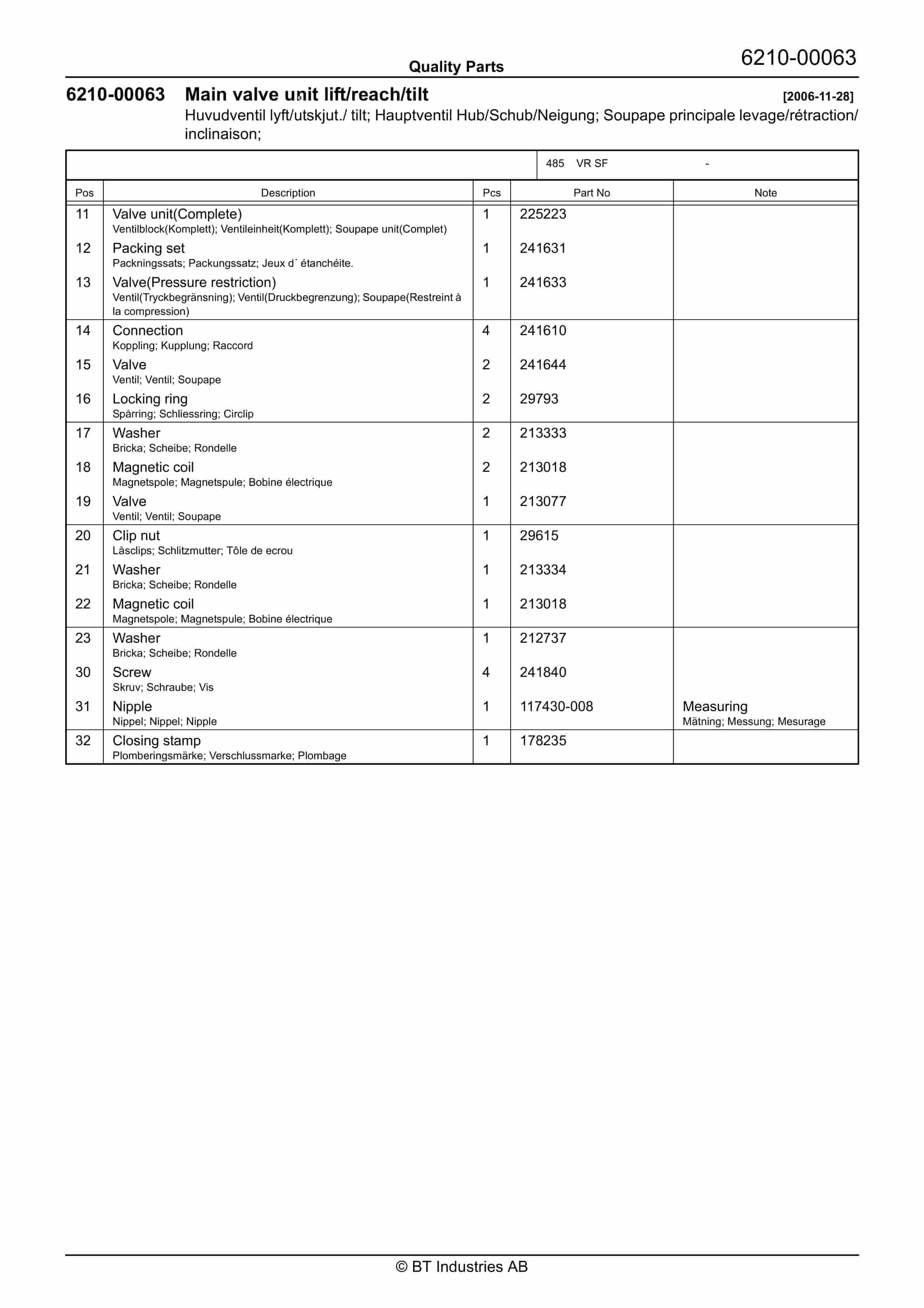 BT VR SF Quality Parts 248250 3 BT VR SF Quality Parts 248250 - Image 3