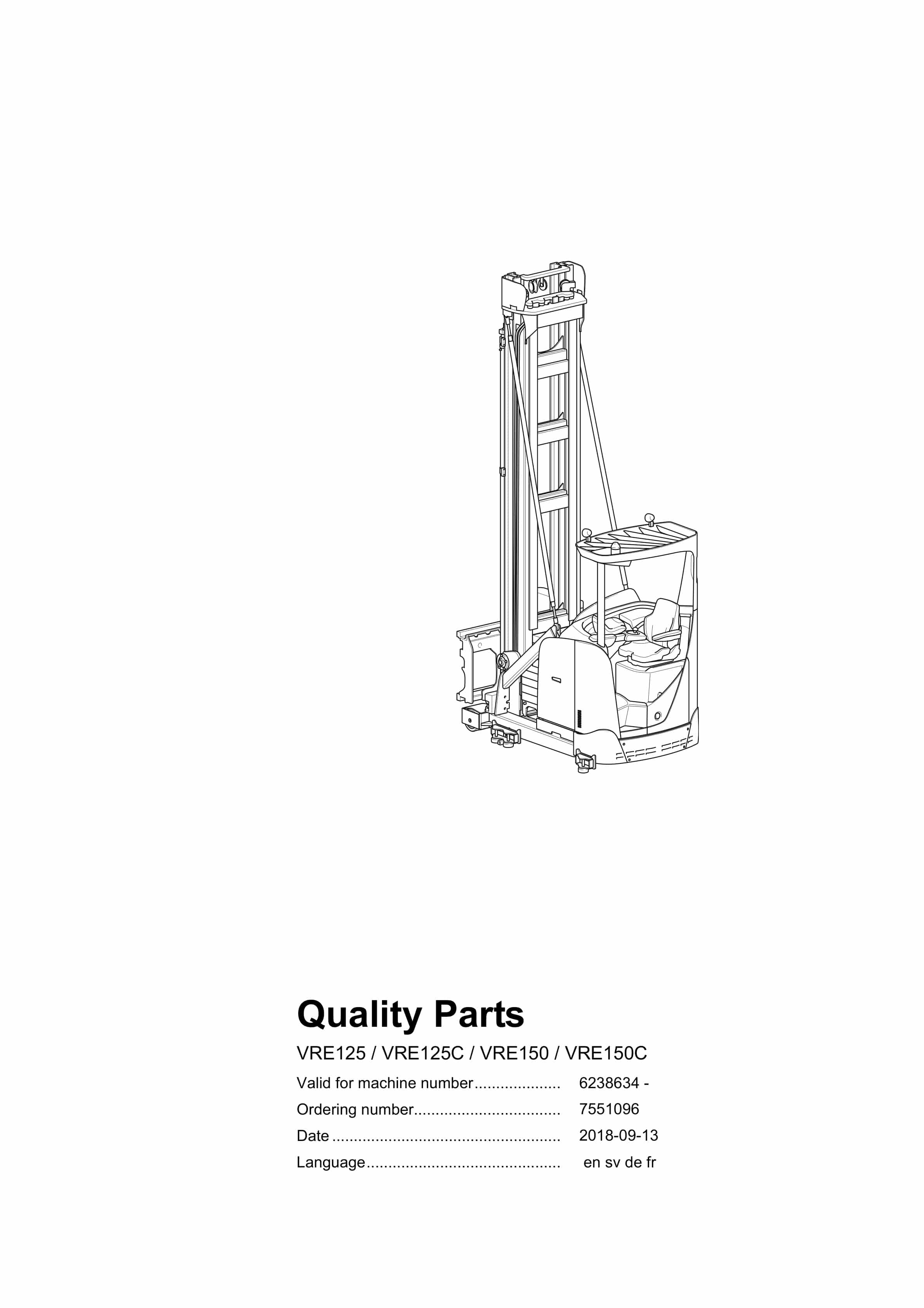 BT VRE125, VRE125C, VRE150, VRE150C Quality Parts 7551096