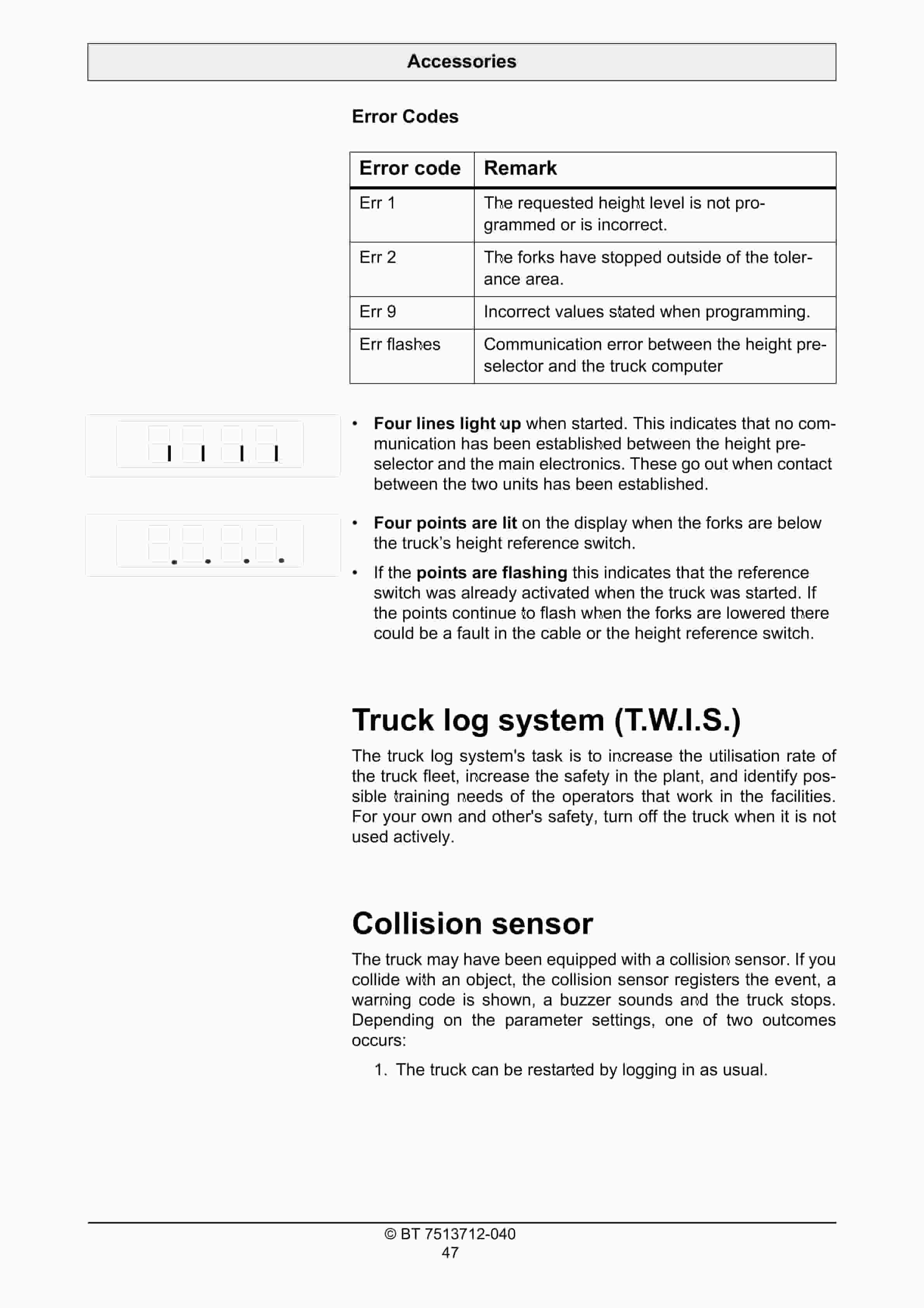 Alternative view of BT VRE125SF CC Operator Manual 7513712-040