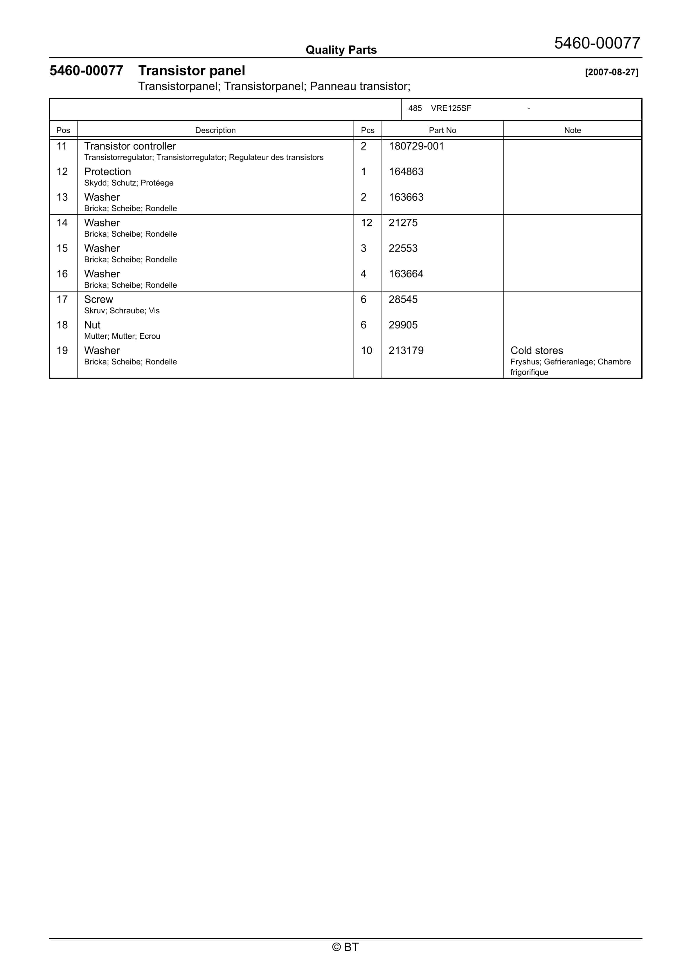 BT VRE125SF Quality Parts 7510305 2 BT VRE125SF Quality Parts 7510305 - Image 2