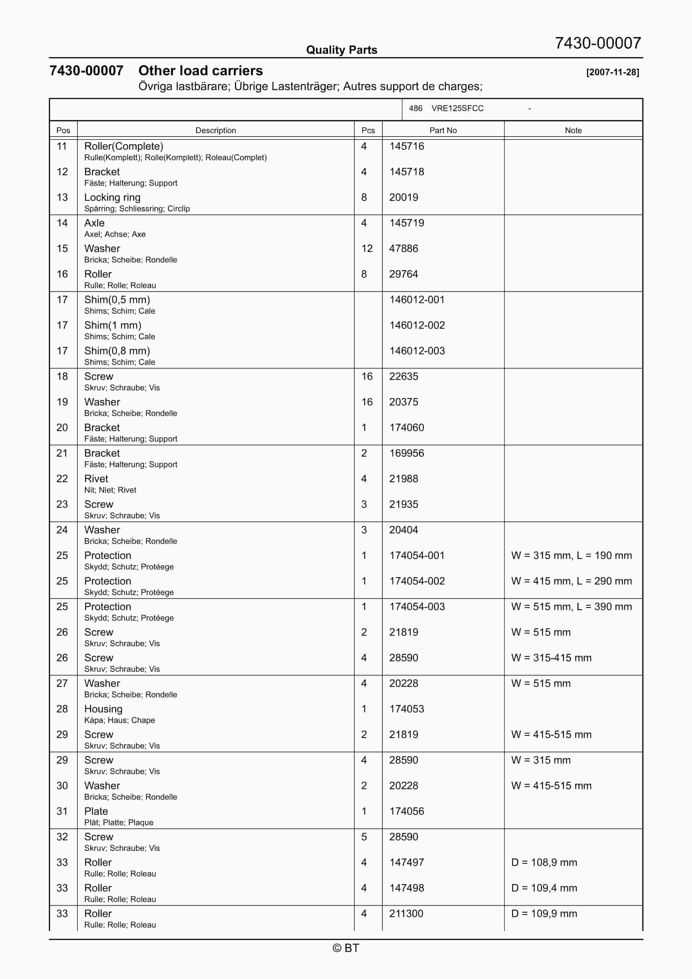 BT VRE125SFCC Quality Parts 7512479 5 BT VRE125SFCC Quality Parts 7512479 - Image 5