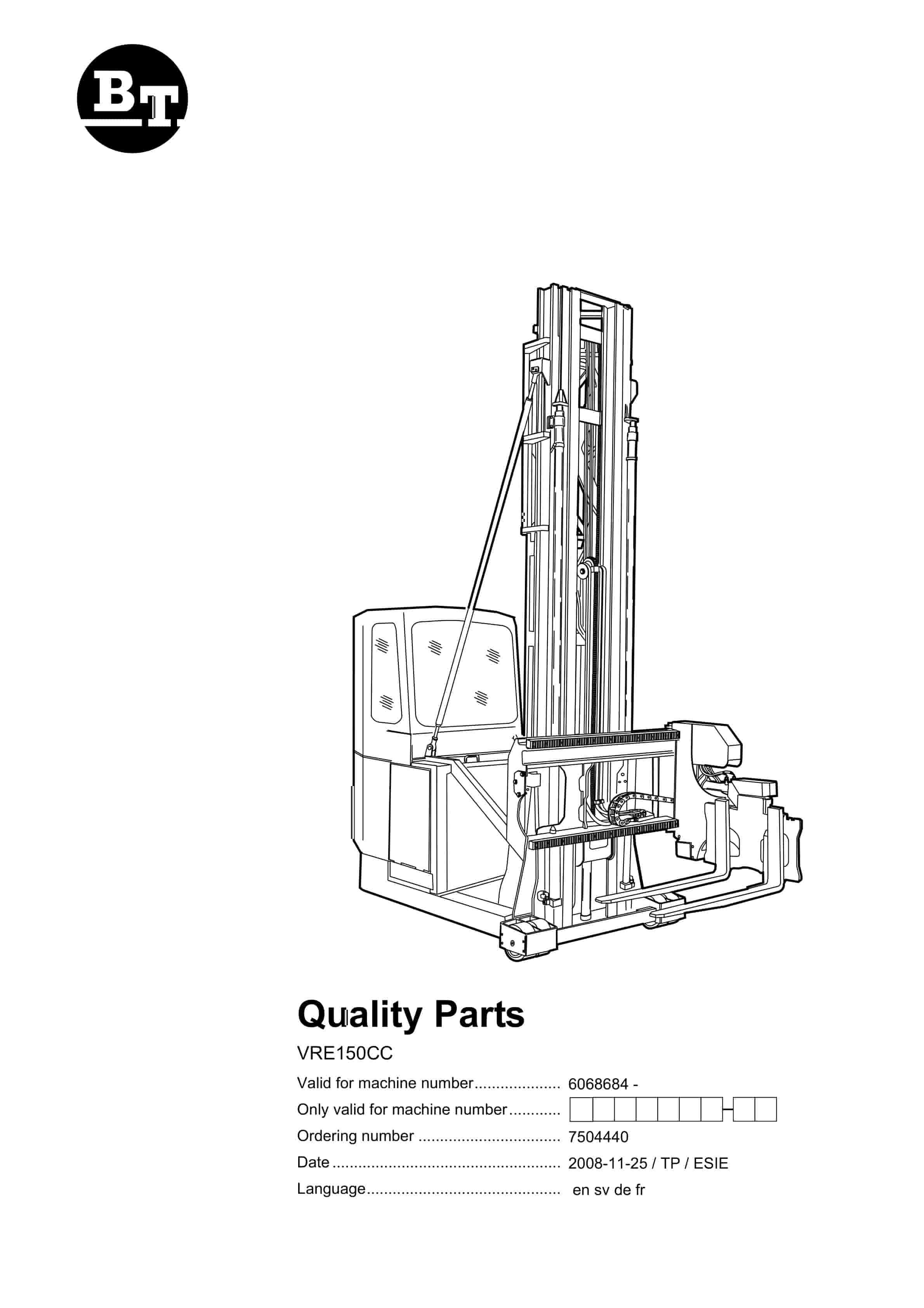BT VRE150CC Quality Parts 7504440 1 BT VRE150CC Quality Parts 7504440