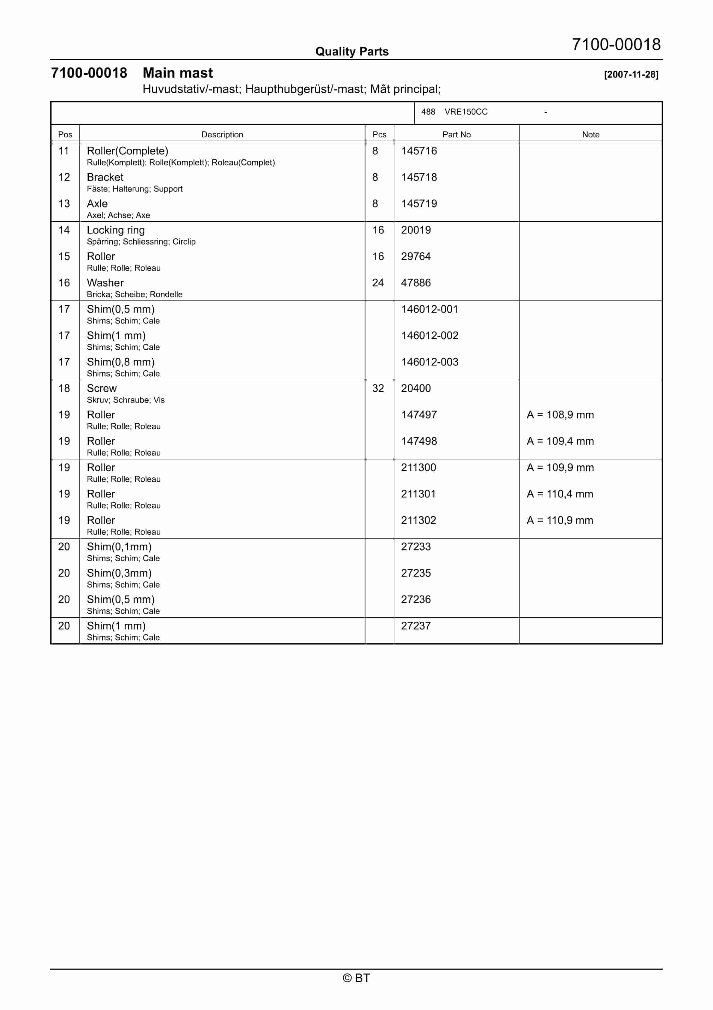BT VRE150CC Quality Parts 7506117 4 BT VRE150CC Quality Parts 7506117 - Image 4
