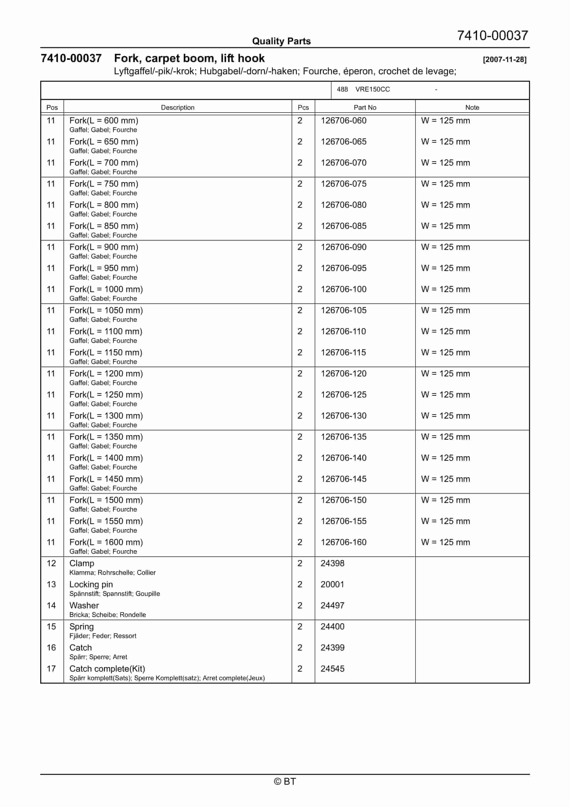 BT VRE150CC Quality Parts 7506117 5 BT VRE150CC Quality Parts 7506117 - Image 5