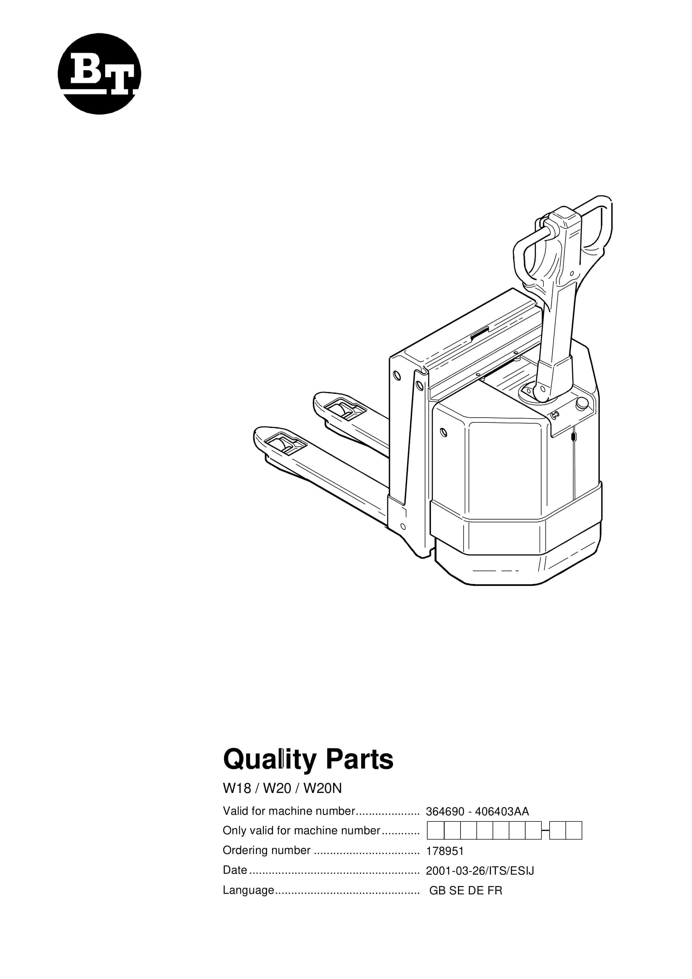 BT W18, W20, W20N Quality Parts 178951