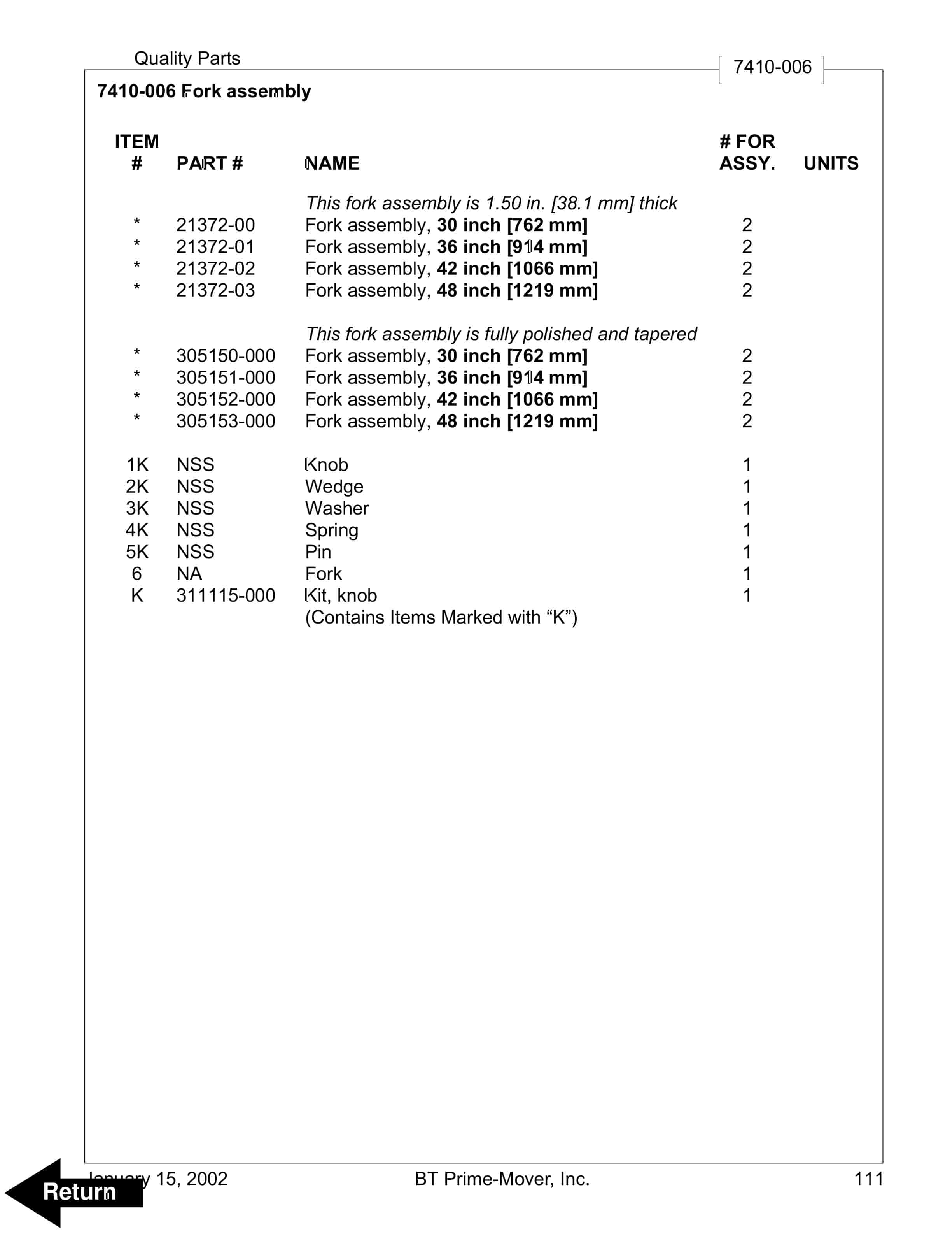 BT WSX-20, WSX-25 Electric Walkie Adjustable Straddle Stacker Parts Manual 304943-001 5 BT WSX-20, WSX-25 Electric Walkie Adjustable Straddle Stacker Parts Manual 304943-001 - Image 5