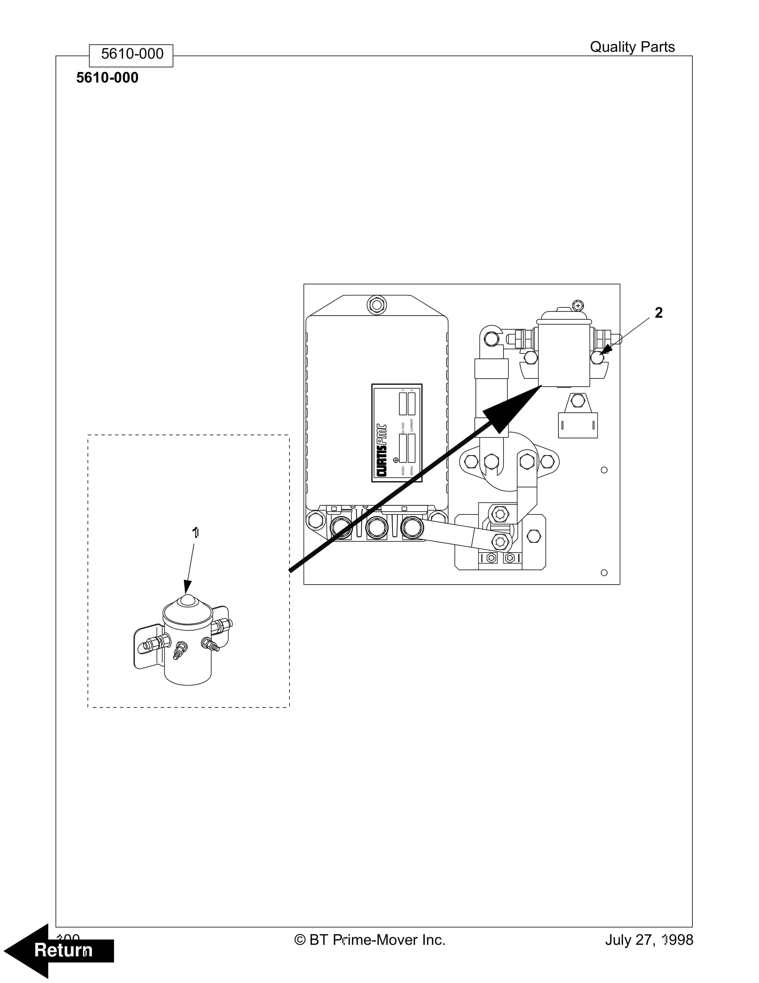 Alternative view of BT WSX-22, WSX-30, WSX-40 Electric Straddle Stacker Truck Parts Manual 304958-001