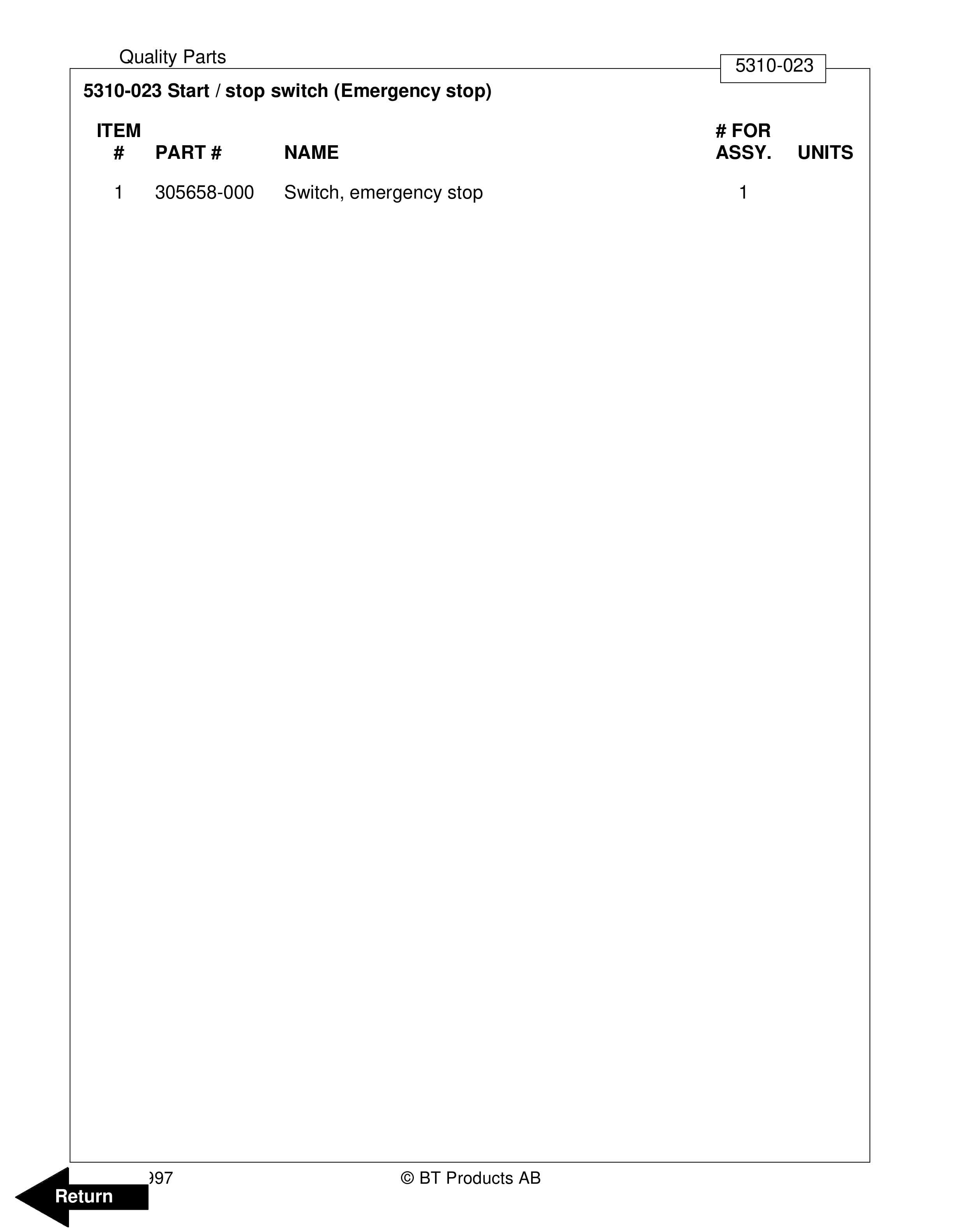 BT WSX-OS Electric Walkie Straddle Order Selector Parts Manual 307599-000 2 BT WSX-OS Electric Walkie Straddle Order Selector Parts Manual 307599-000 - Image 2