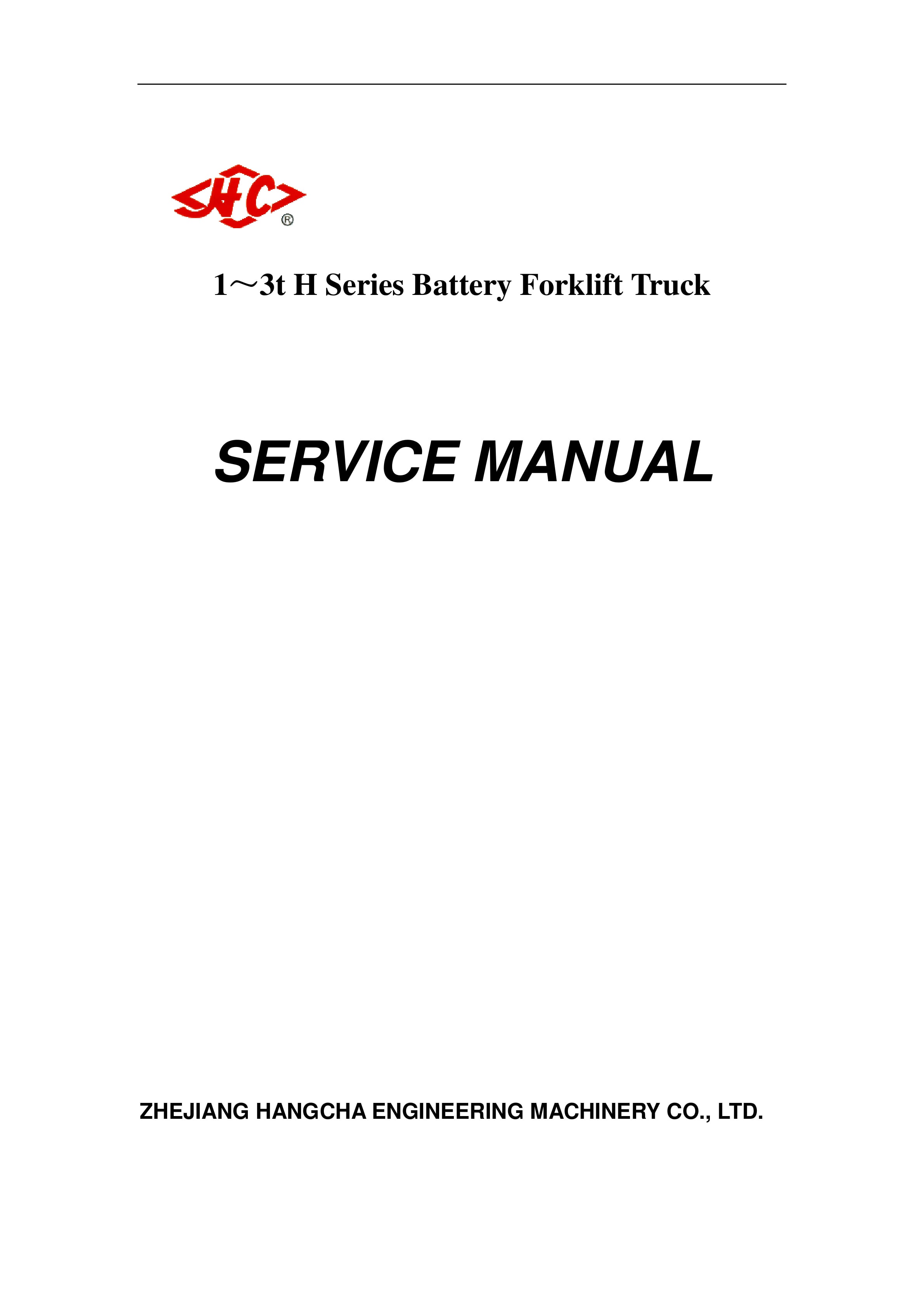 Hangcha 1-3t H Series Battery Forklift Truck Service Manual