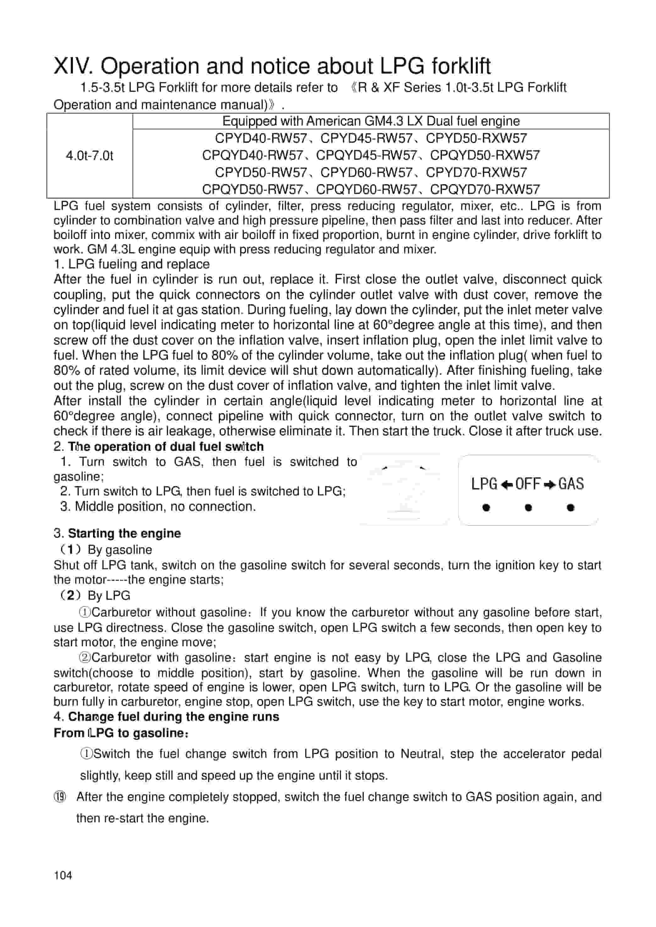 Hangcha 1.0t-10.0t R Series Internal Combustion Counterbalanced Forklift Truck Operation and Maintenance Manual-5