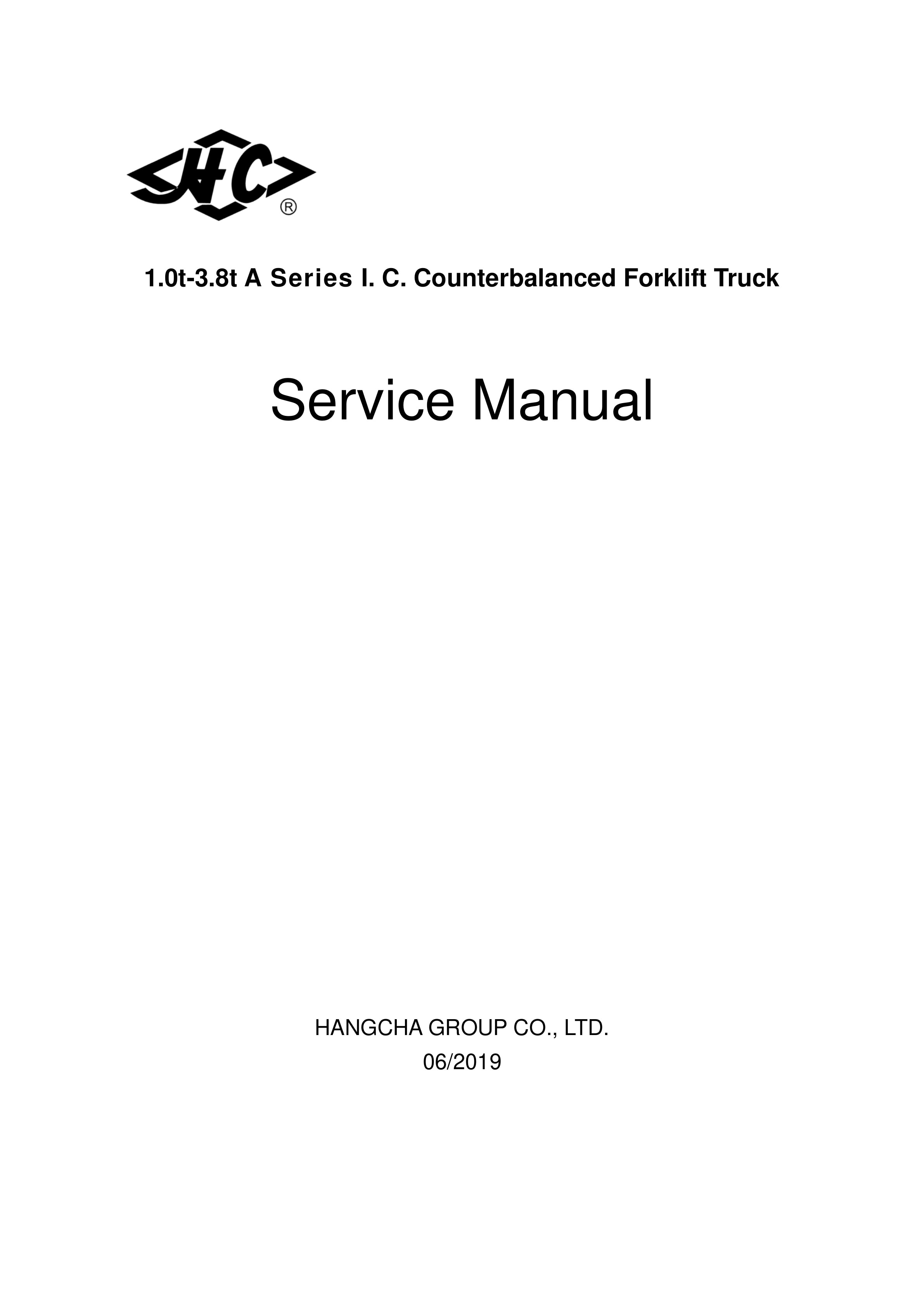 Hangcha 1.0t-3.8t Forklift Truck Service Manual