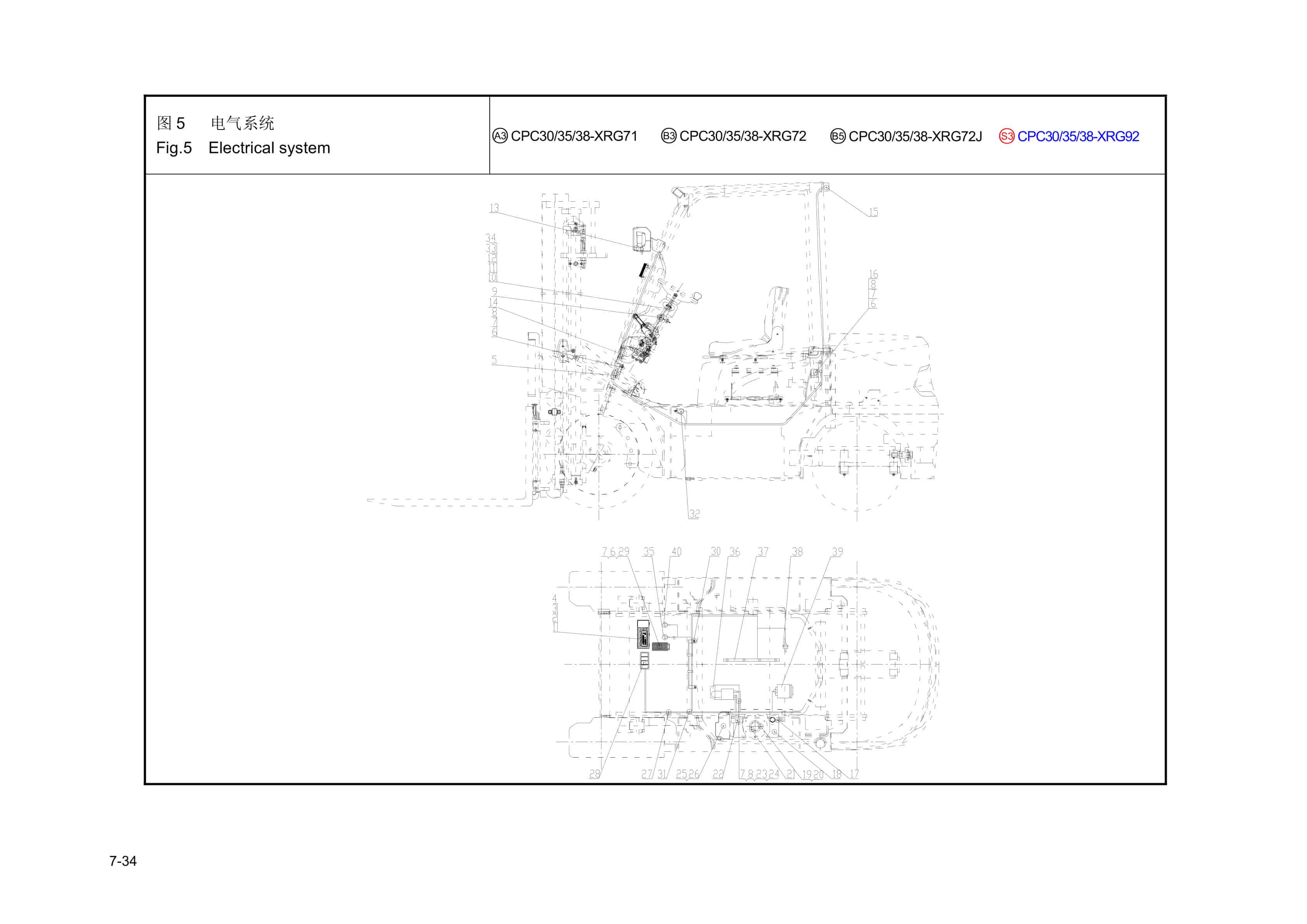 Hangcha 3.0t-3.8t X Series Internal Combustion Counterbalanced Forklift Truck Parts Catalog-5