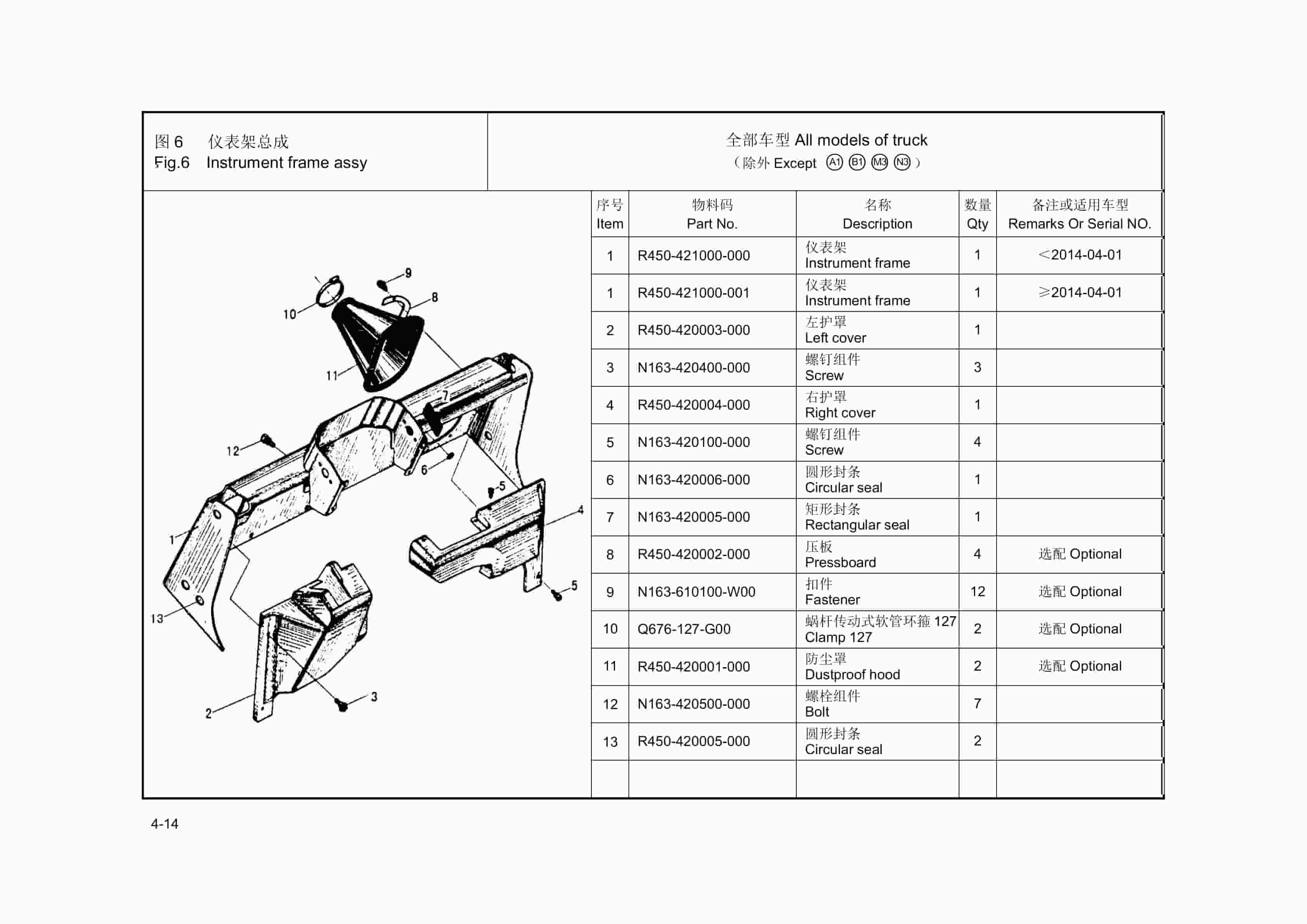 Hangcha 4.0t-5t R Series Internal Combustion Counterbalanced Forklift Truck Parts Catalog-2
