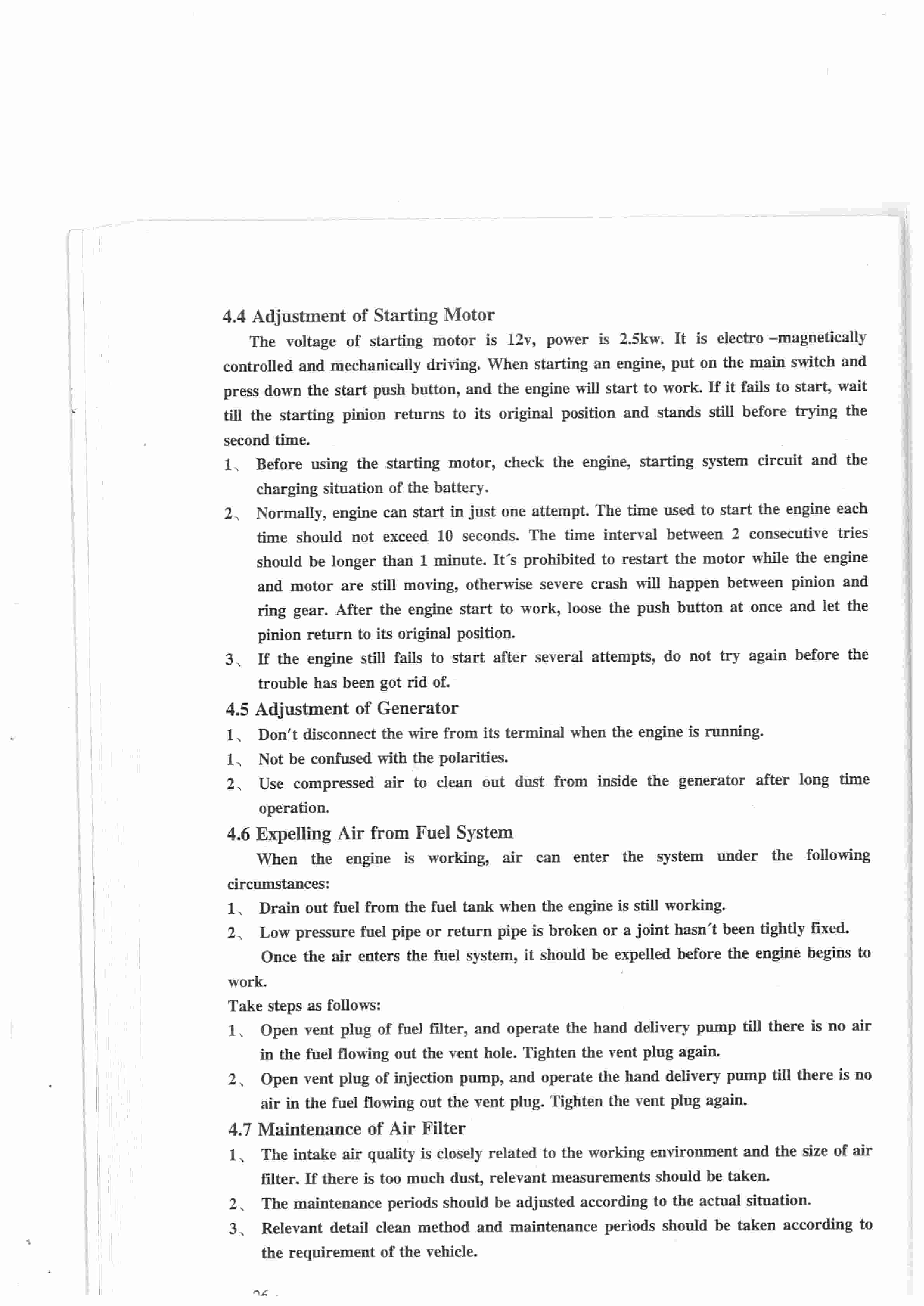 Hangcha 490B Series 490BT to C490BG Engine Operation and Maintenance Manual-2