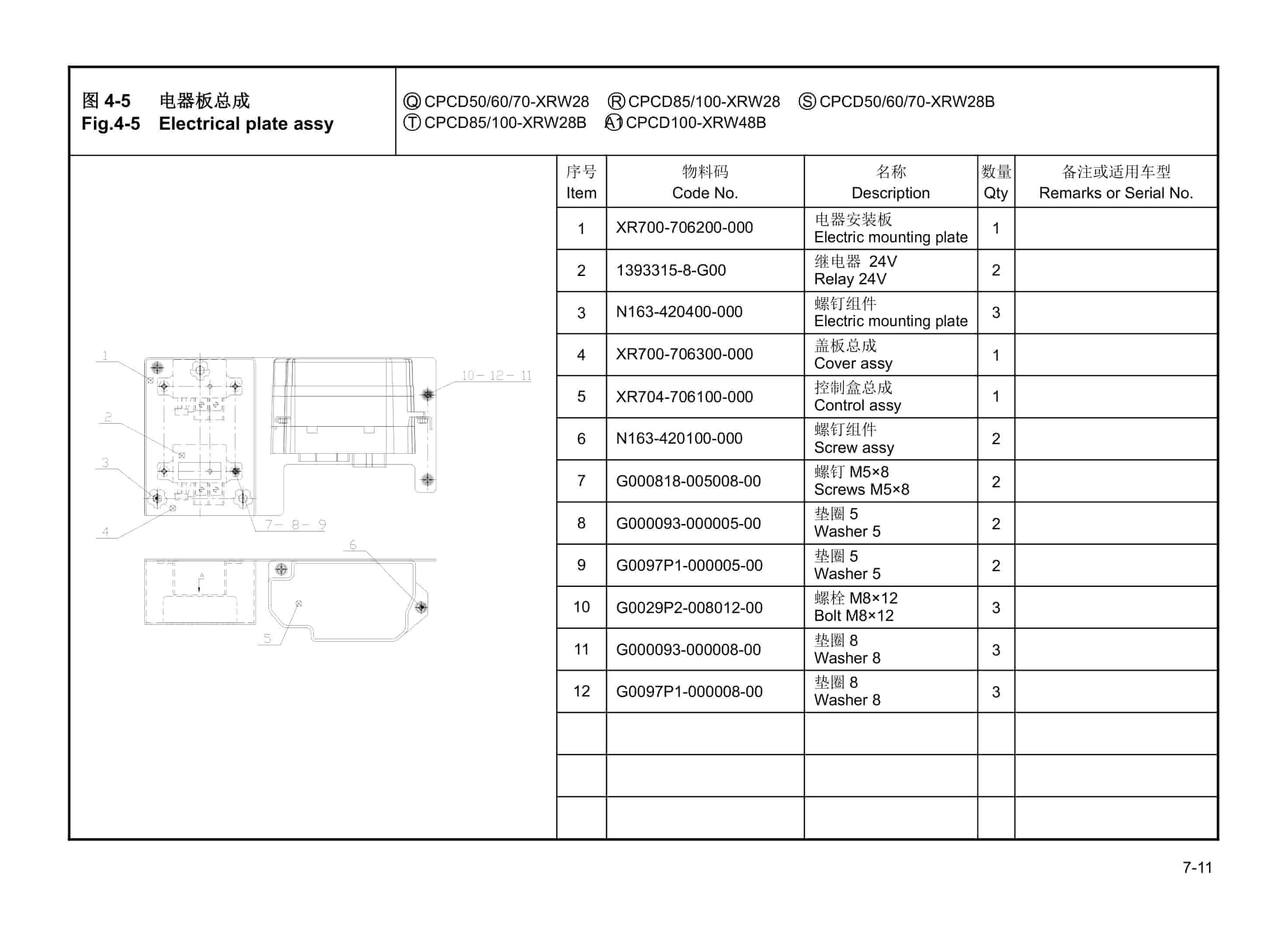 Hangcha 5t-10t X Series Internal Combustion Counterbalanced Forklift Truck Parts Catalog-5