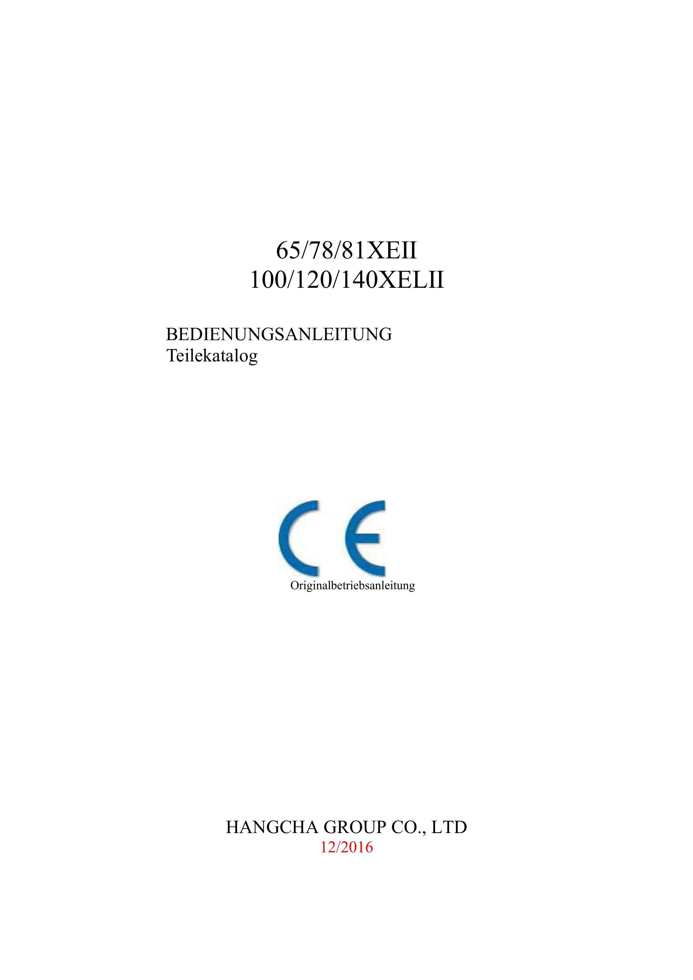 Hangcha 65XE II to 140XEL II Parts Catalog DE