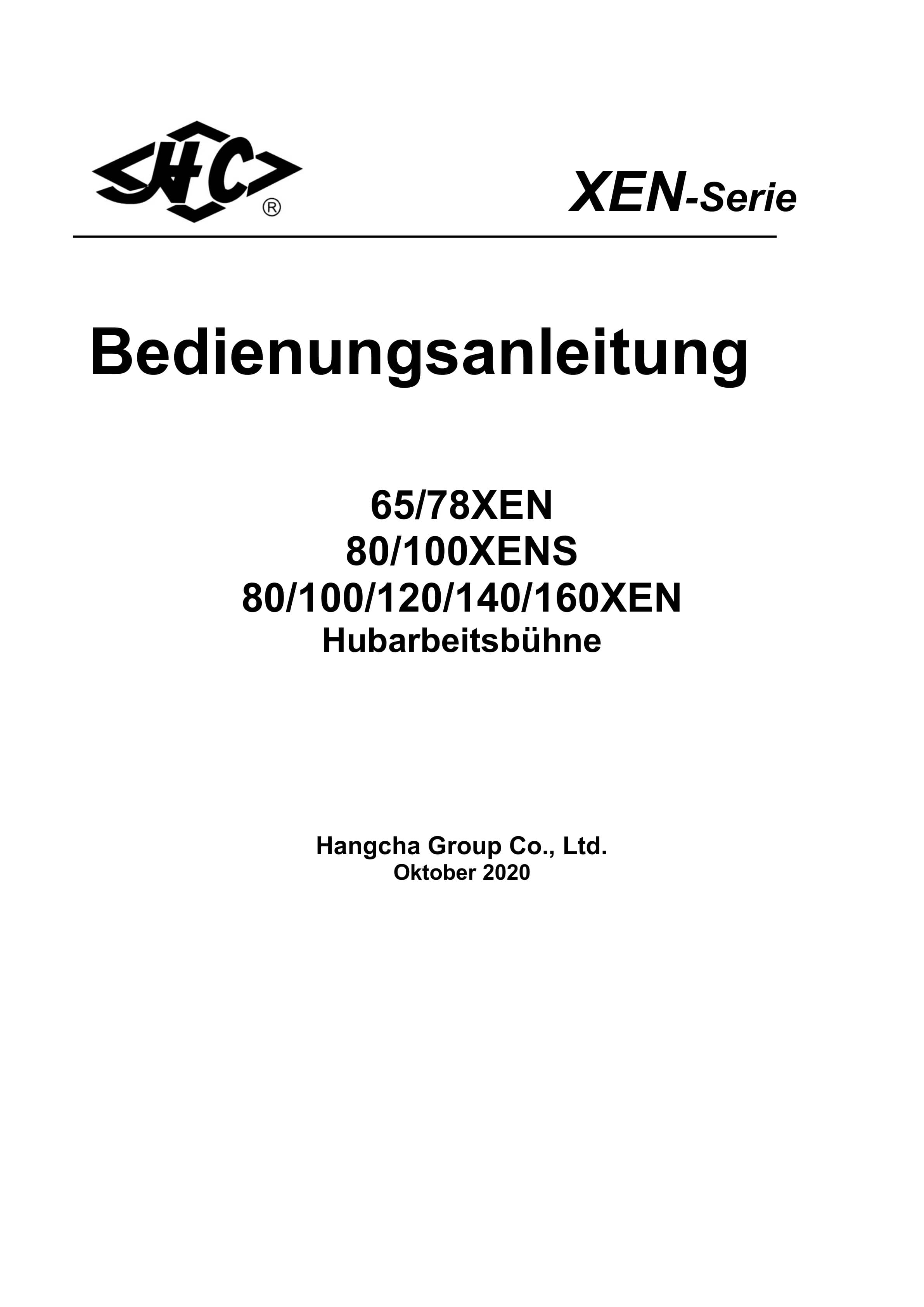 Hangcha 65XEN to 160XEN Scissor Lift User Manual DE