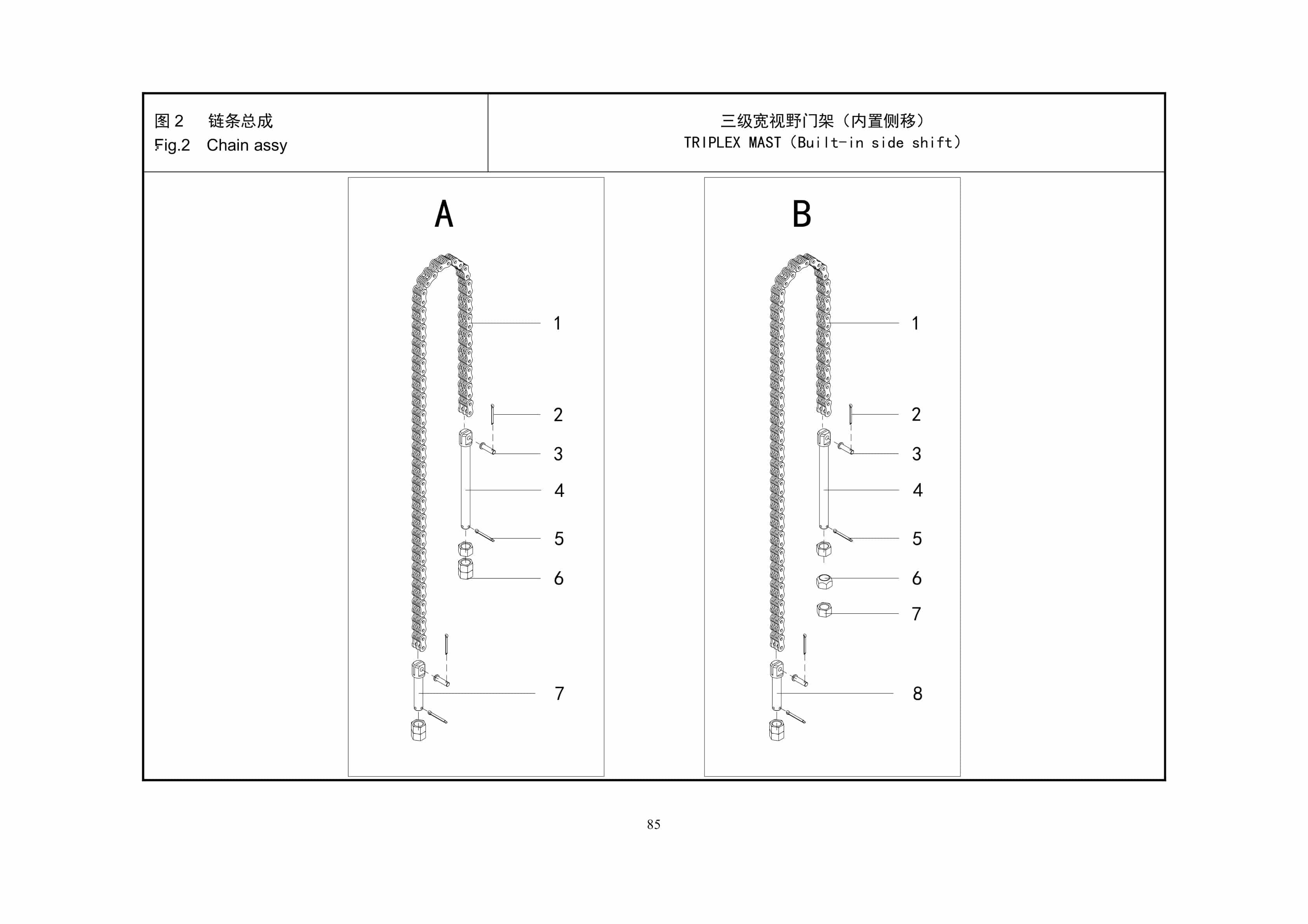 Hangcha A Series 2.0t-2.5t Forklift Mast Parts Catalog-5