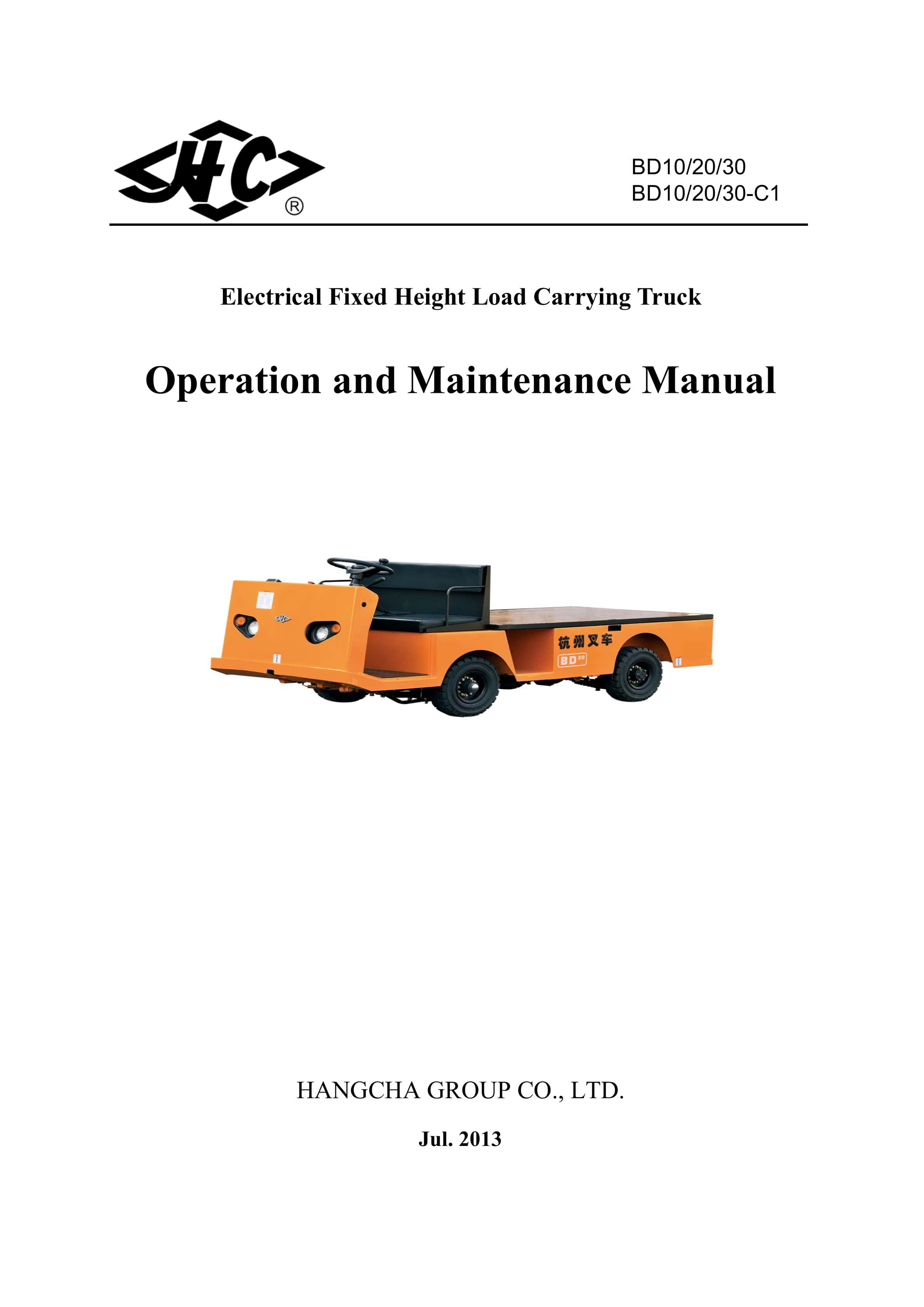 Hangcha BD10-30, BD10-30-C1 Operation and Maintenance Manual