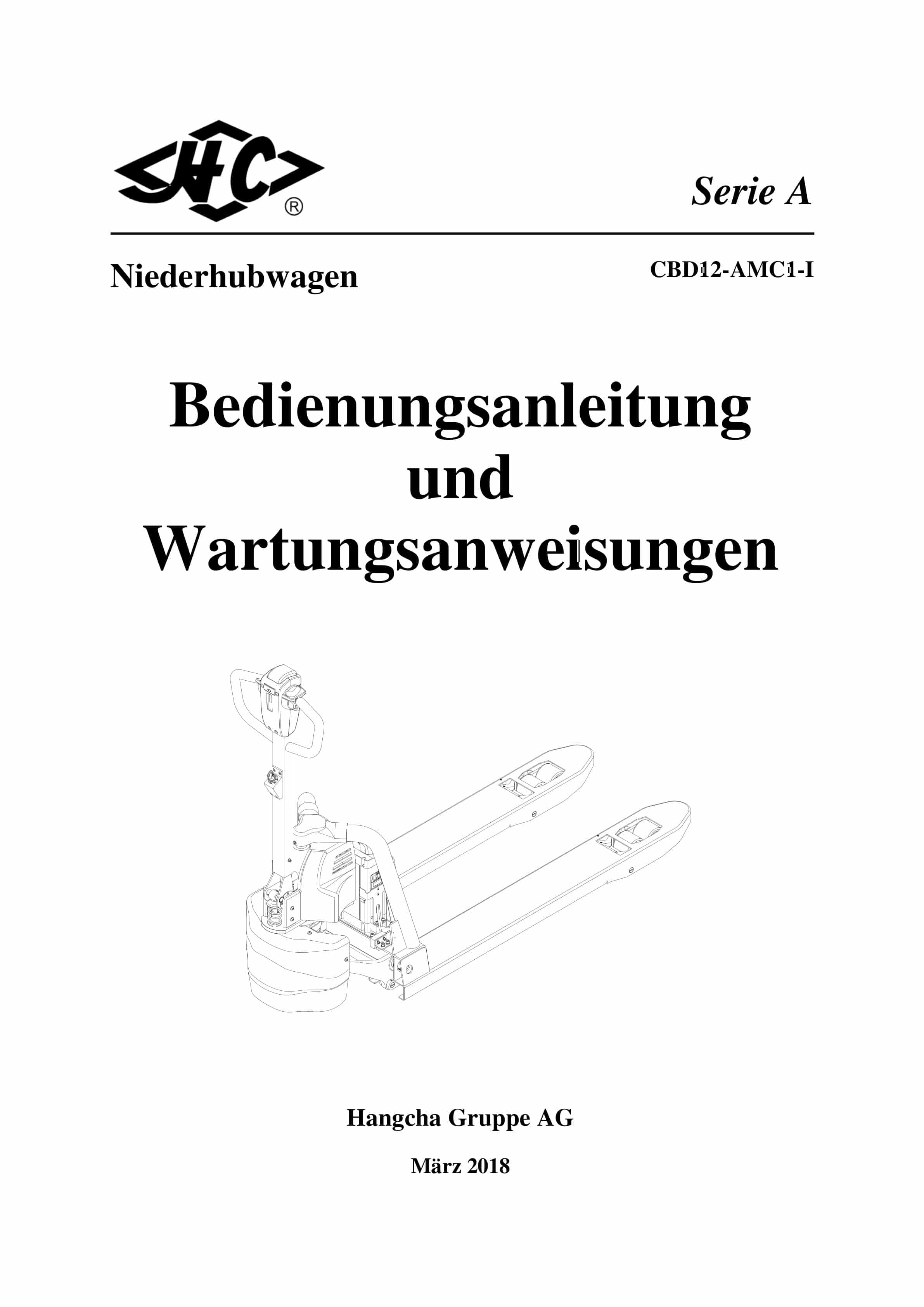 Hangcha CBD12-AMC1-I Operation and Maintenance Manual DE