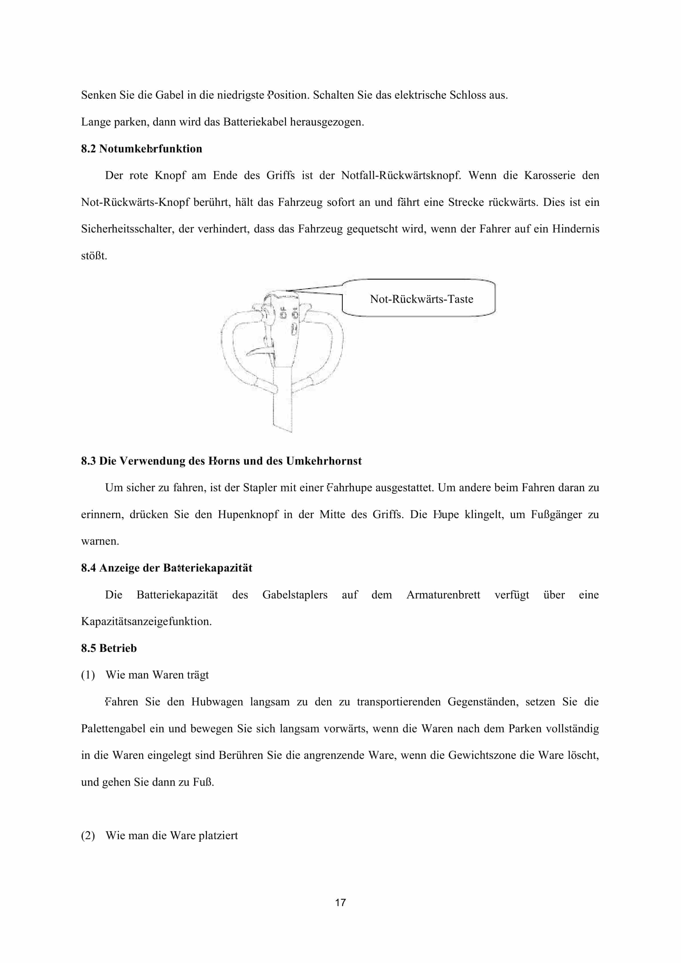 Hangcha CBD15-JC1-I Operation and Maintenance Manual DE-2