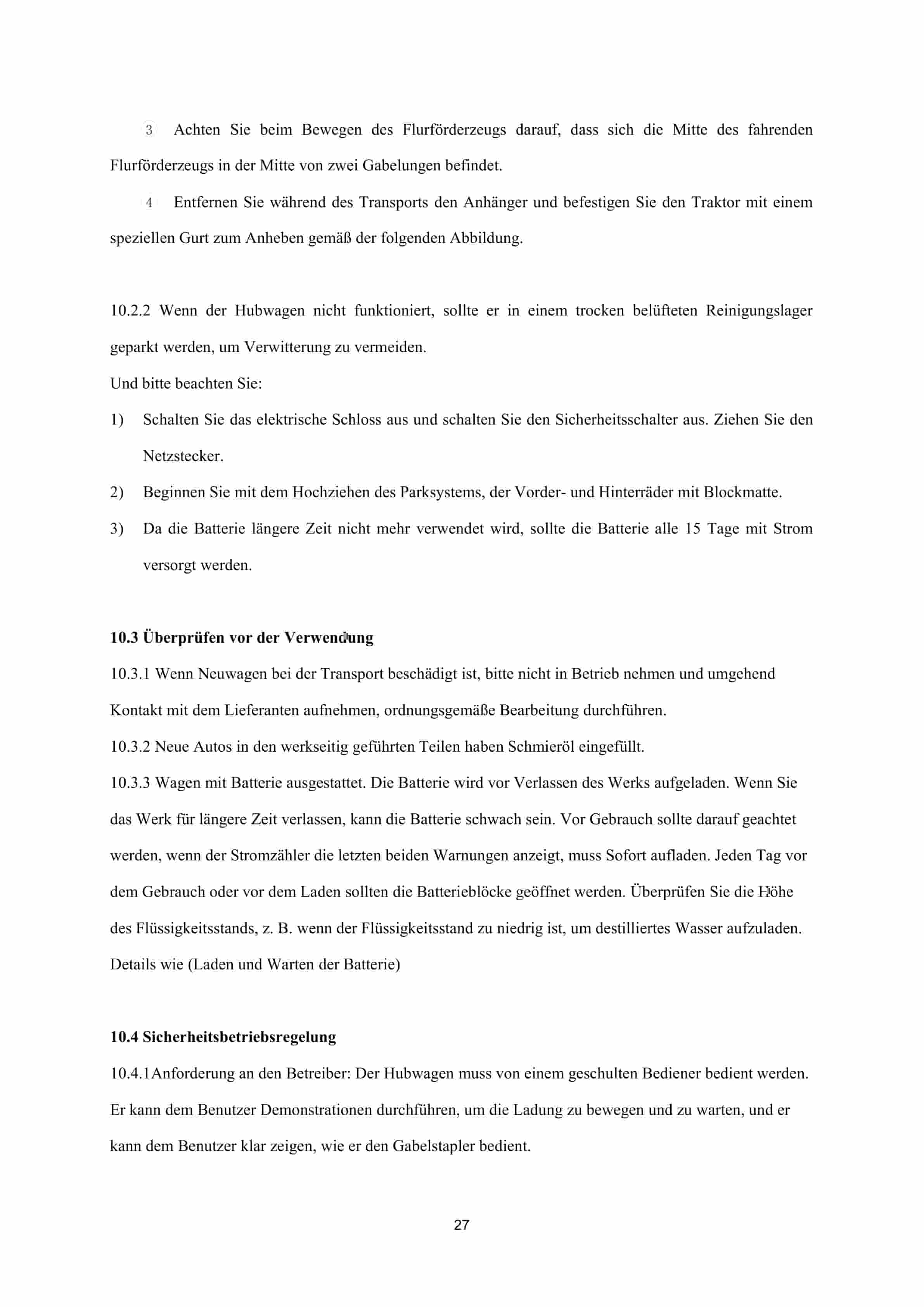 Hangcha CBD15-JC1-I Operation and Maintenance Manual DE-5