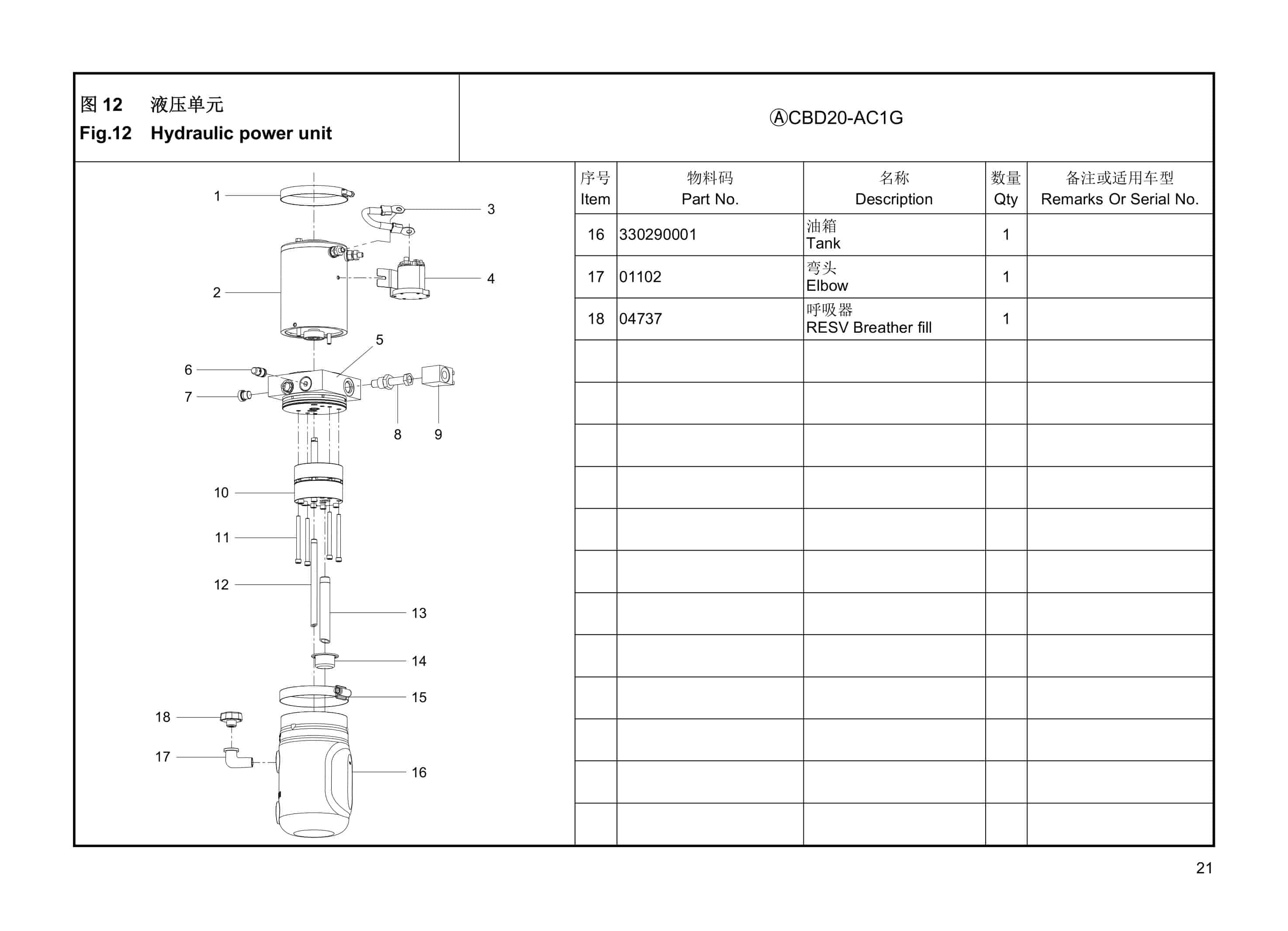 Hangcha CBD20-AC1G Electric Pallet Truck Parts Catalog-4