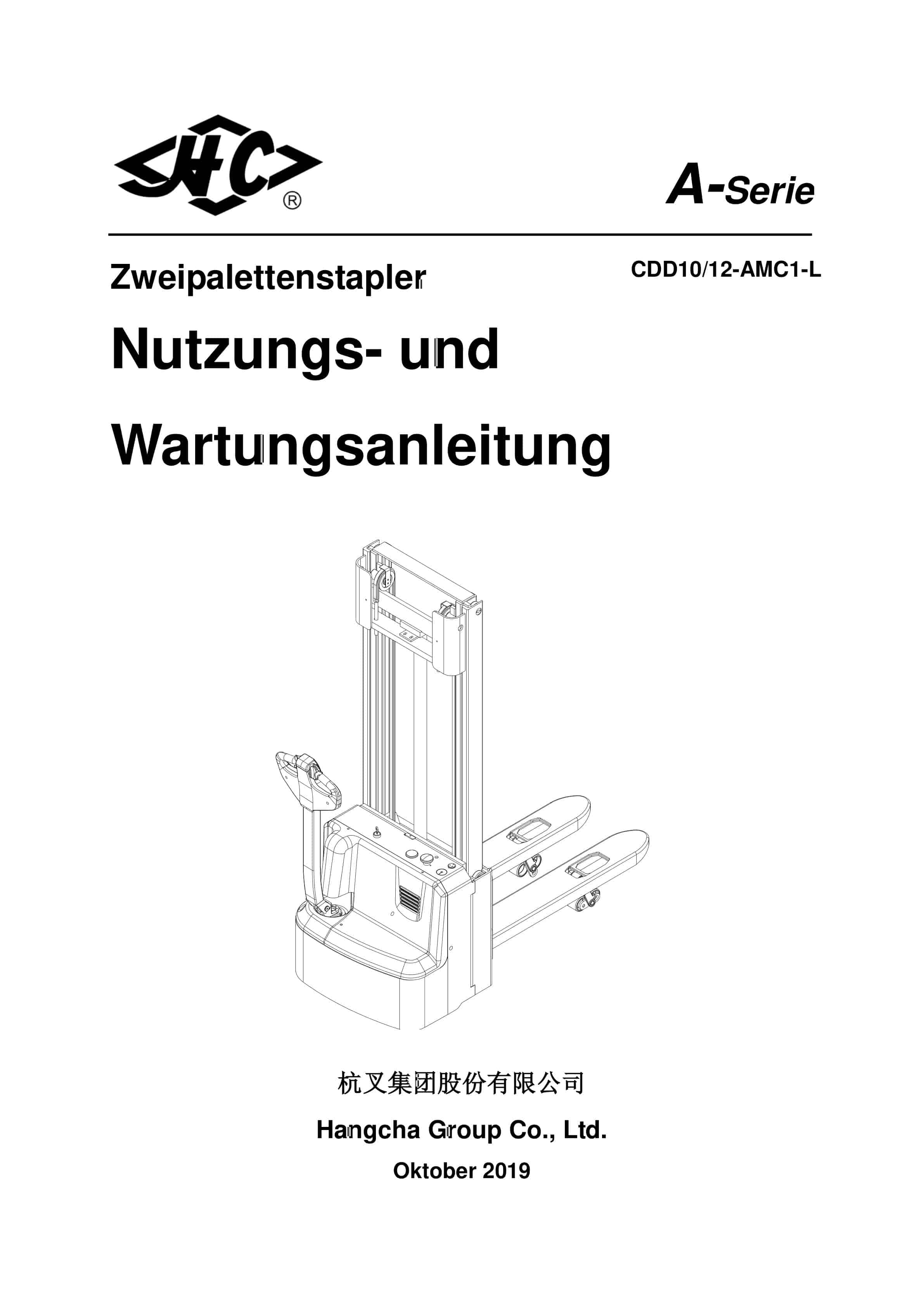 Hangcha CDD10-AMC1-L, CDD12-AMC1-L Operation and Maintenance Manual DE