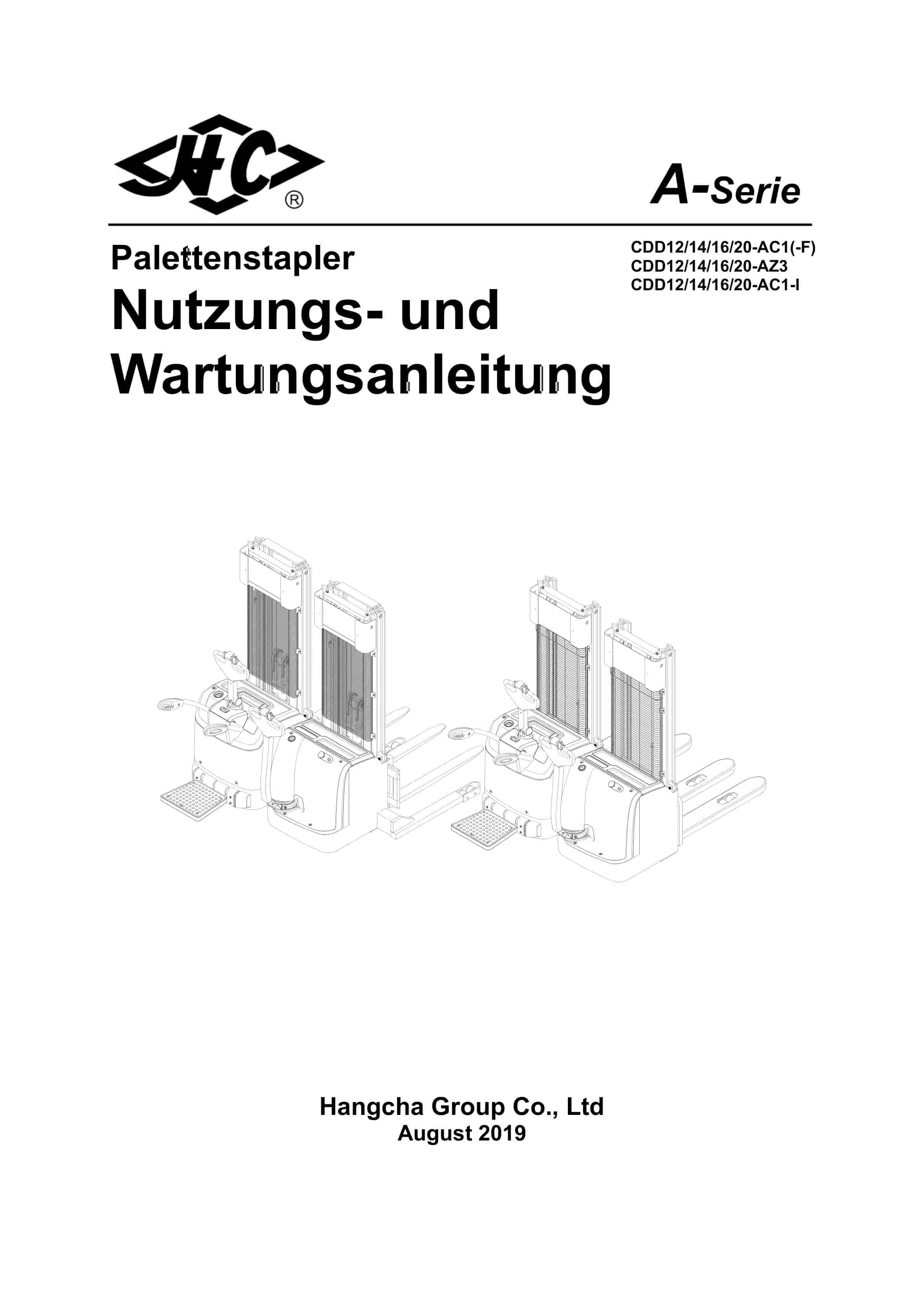 Hangcha CDD12-AC1(-F) to CDD20-AC1-I Operation and Maintenance Manual DE