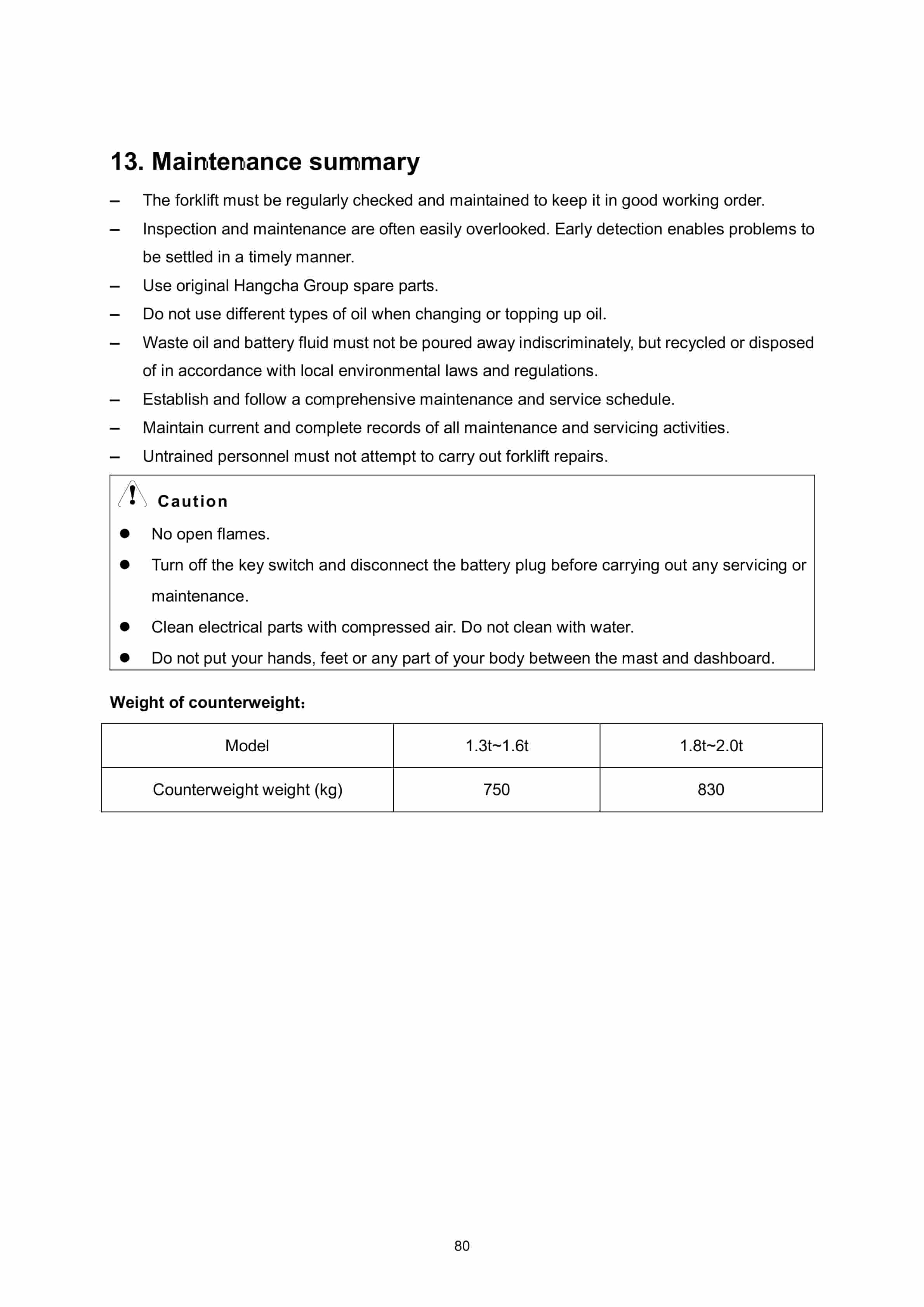 Hangcha CPDS13-AC3 to CPDS20-AC6-I Operation and Maintenance Manual-3